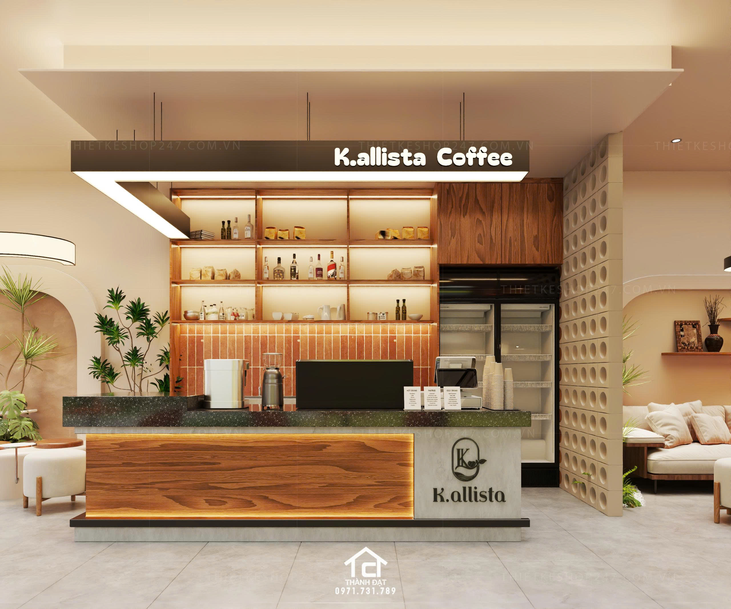 Thiết kế quán cafe đẹp ấn tượng