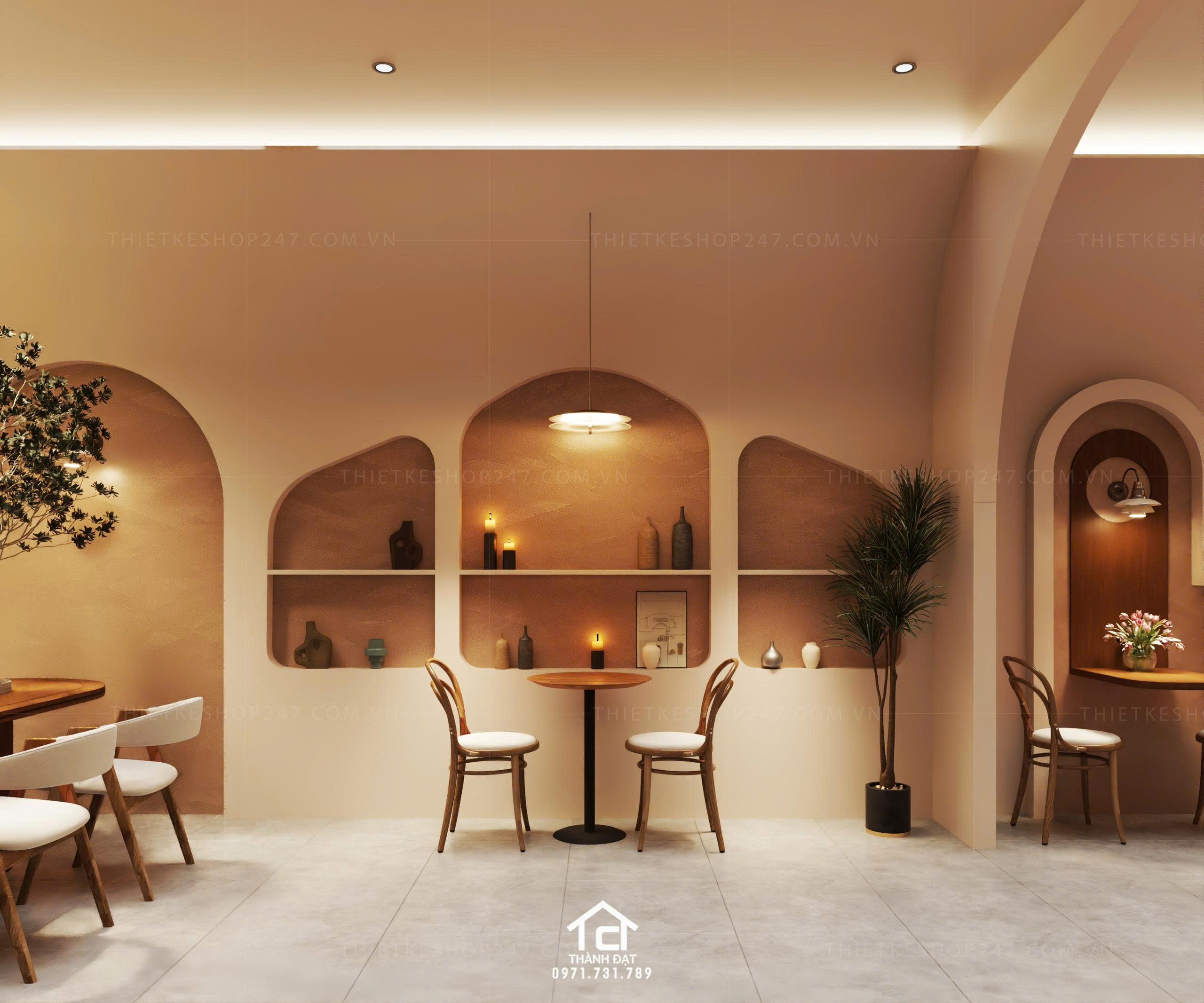Thiết kế quán cafe đẹp sáng tạo