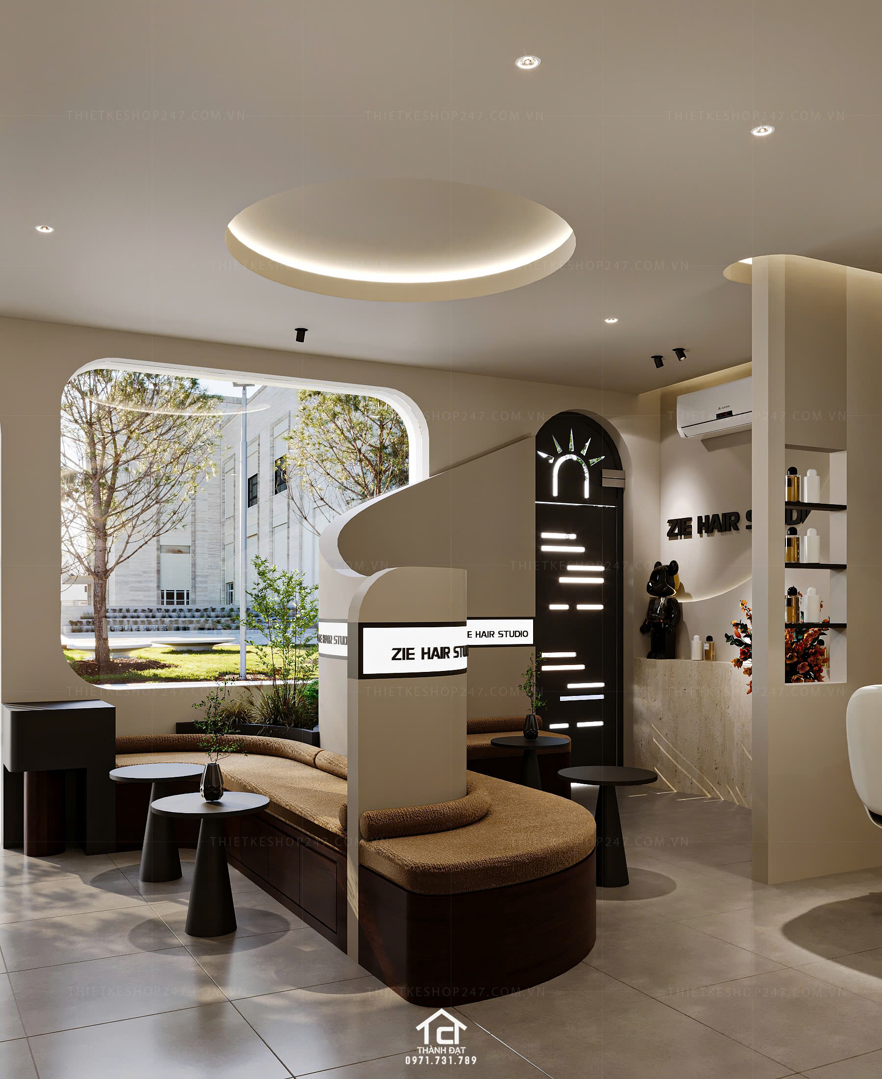 Thiết kế salon tóc đẹp bắt mắt