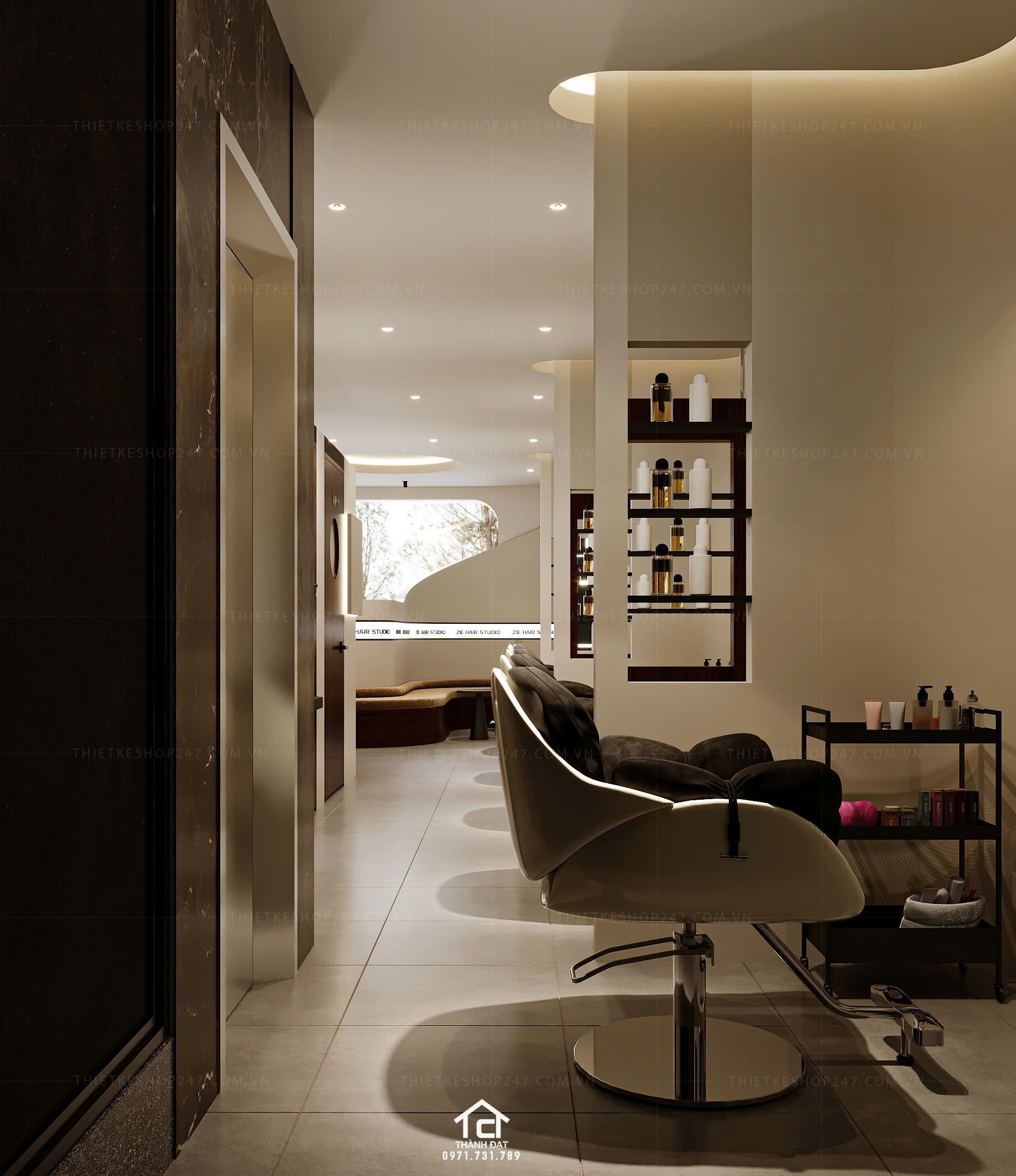 Thiết kế salon tóc đẹp lung linh