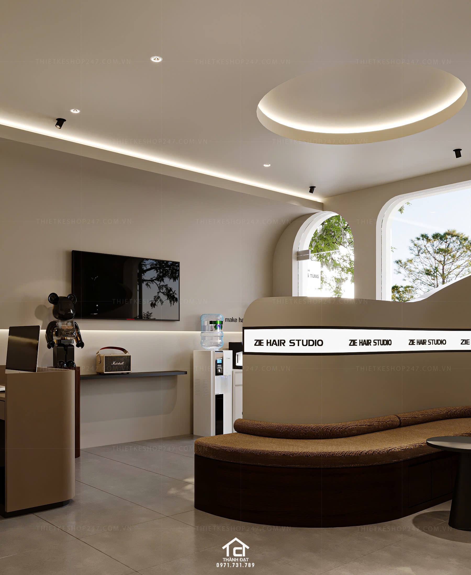 Thiết kế salon tóc đẹp phong cách