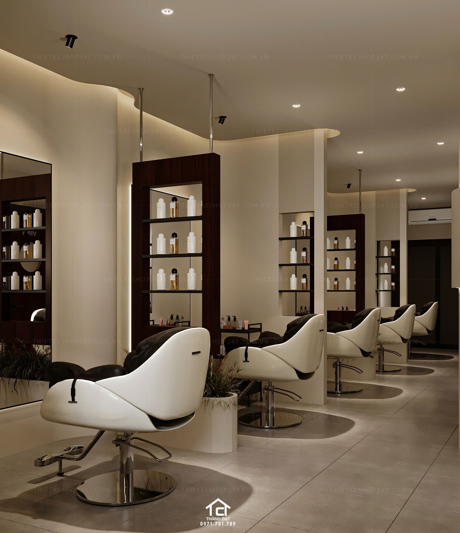 Thiết kế salon tóc đẹp sang chảnh