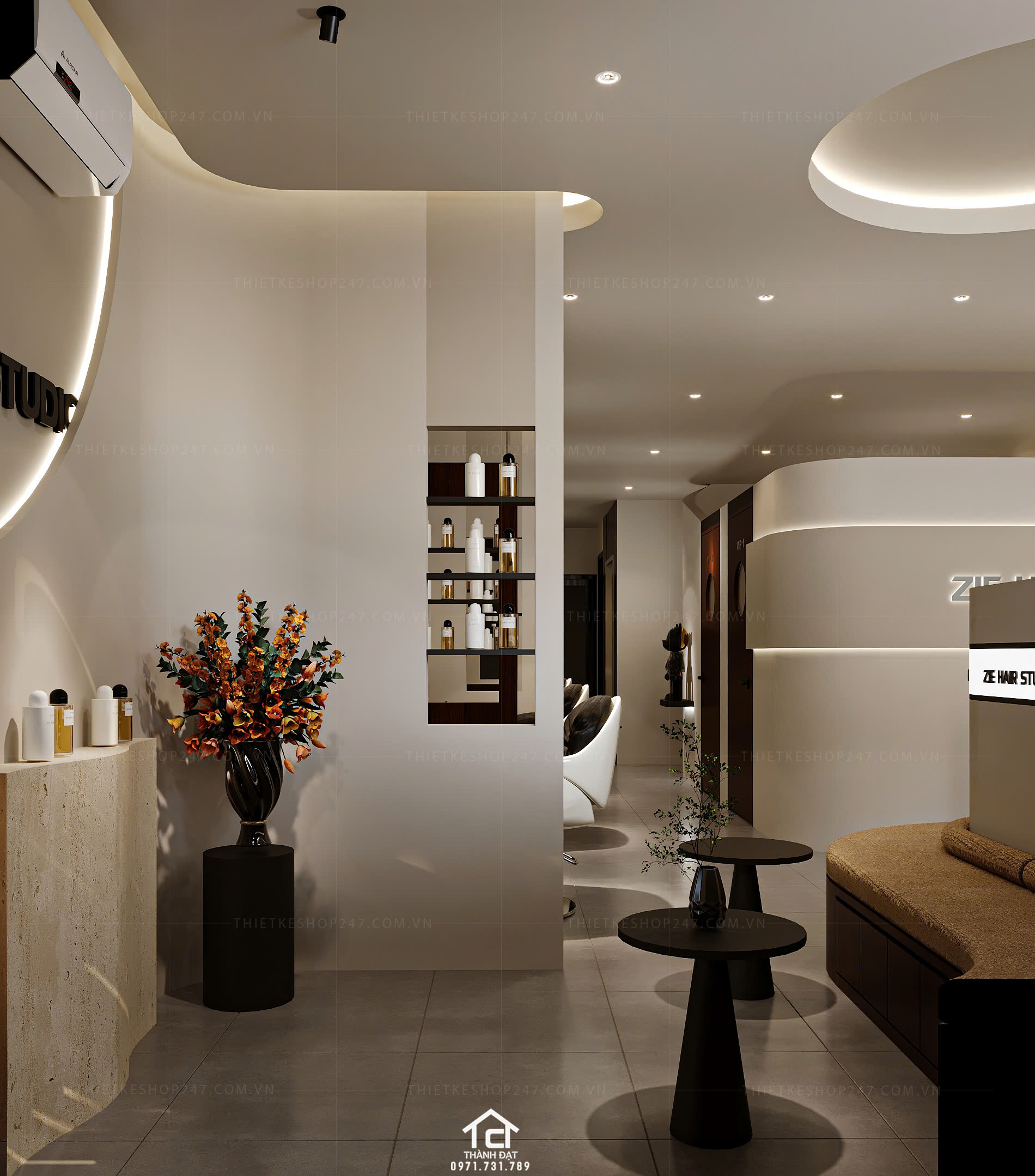 Thiết kế salon tóc đẹp sinh động