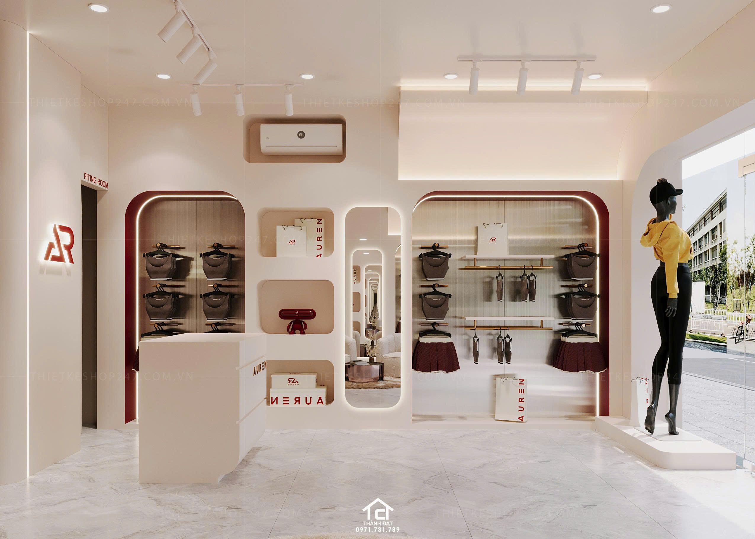 Thiết kế shop thể thao đẹp lung linh
