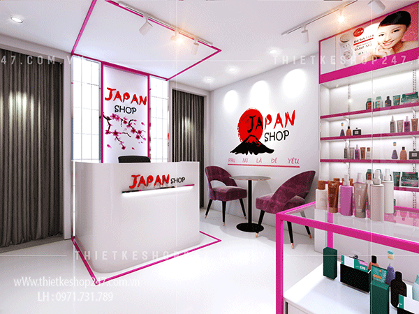 Thiết kế shop mỹ phẩm đẹp.