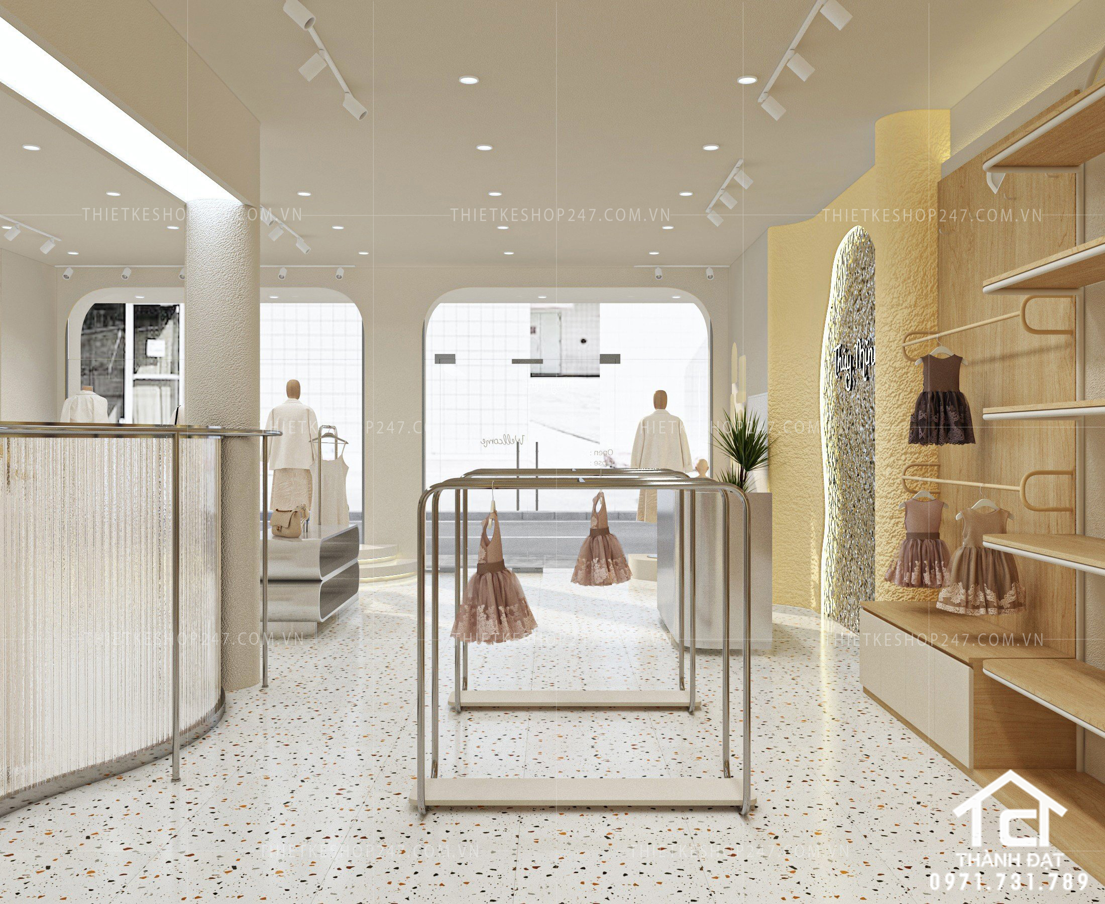Thiết kế shop thời trang rộng đẹp, sang trọng – Thúy Mini