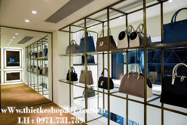 Thiết kế shop túi xách đẹp.