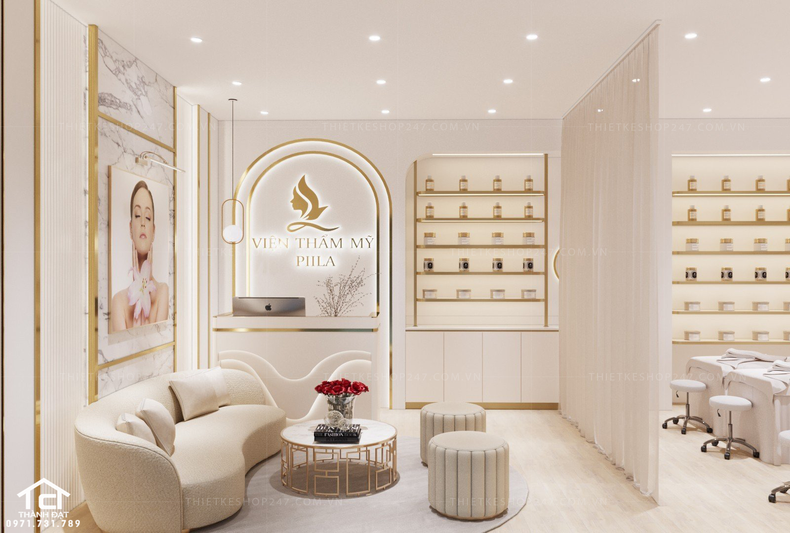 Thiết kế spa đẹp sang trọng cực kì tinh tế - Chị Loan Lâm