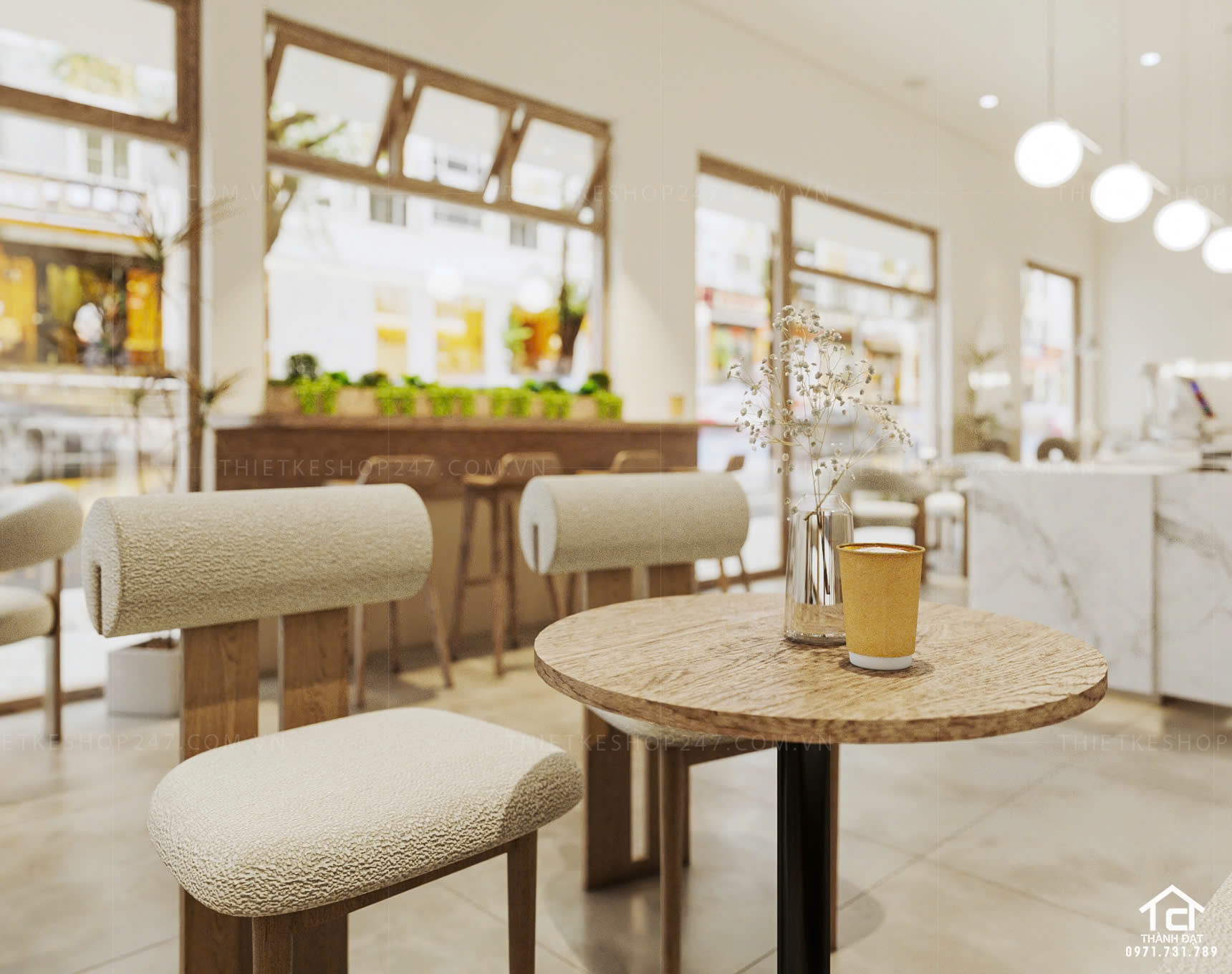 Thiết kế quán trà sữa, cafe đẹp bắt mắt
