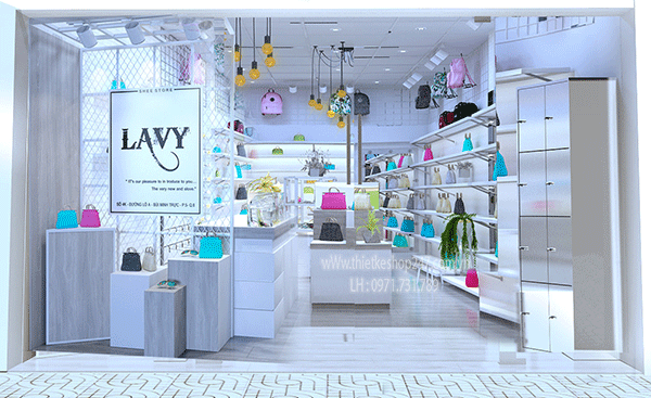 Thiết kế shop túi xách đẹp.