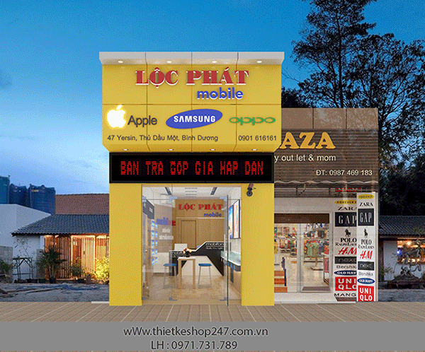 Thiết kế shop điện thoại đẹp.