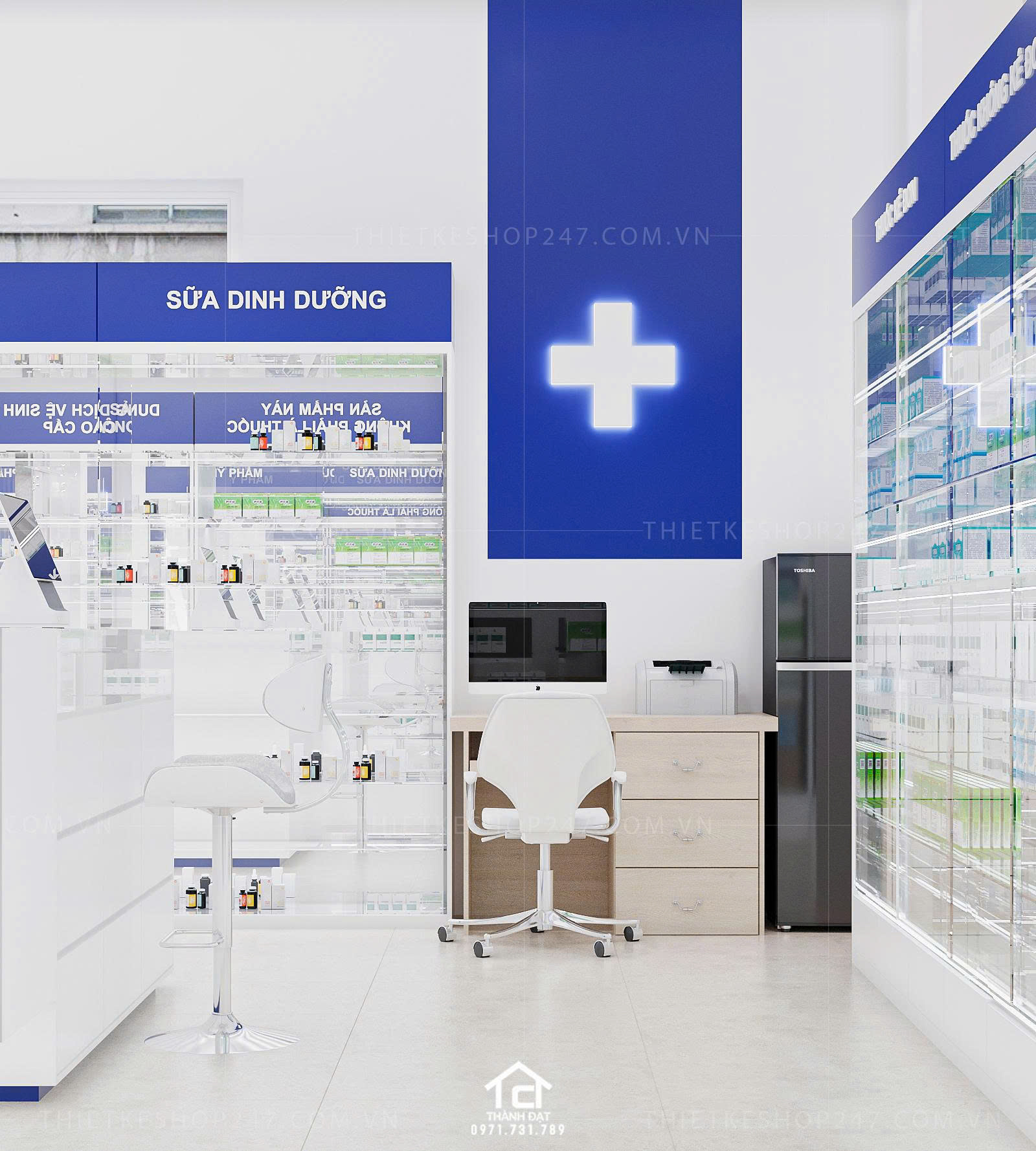 thiết kế nhà thuốc đẹp ấn tượng