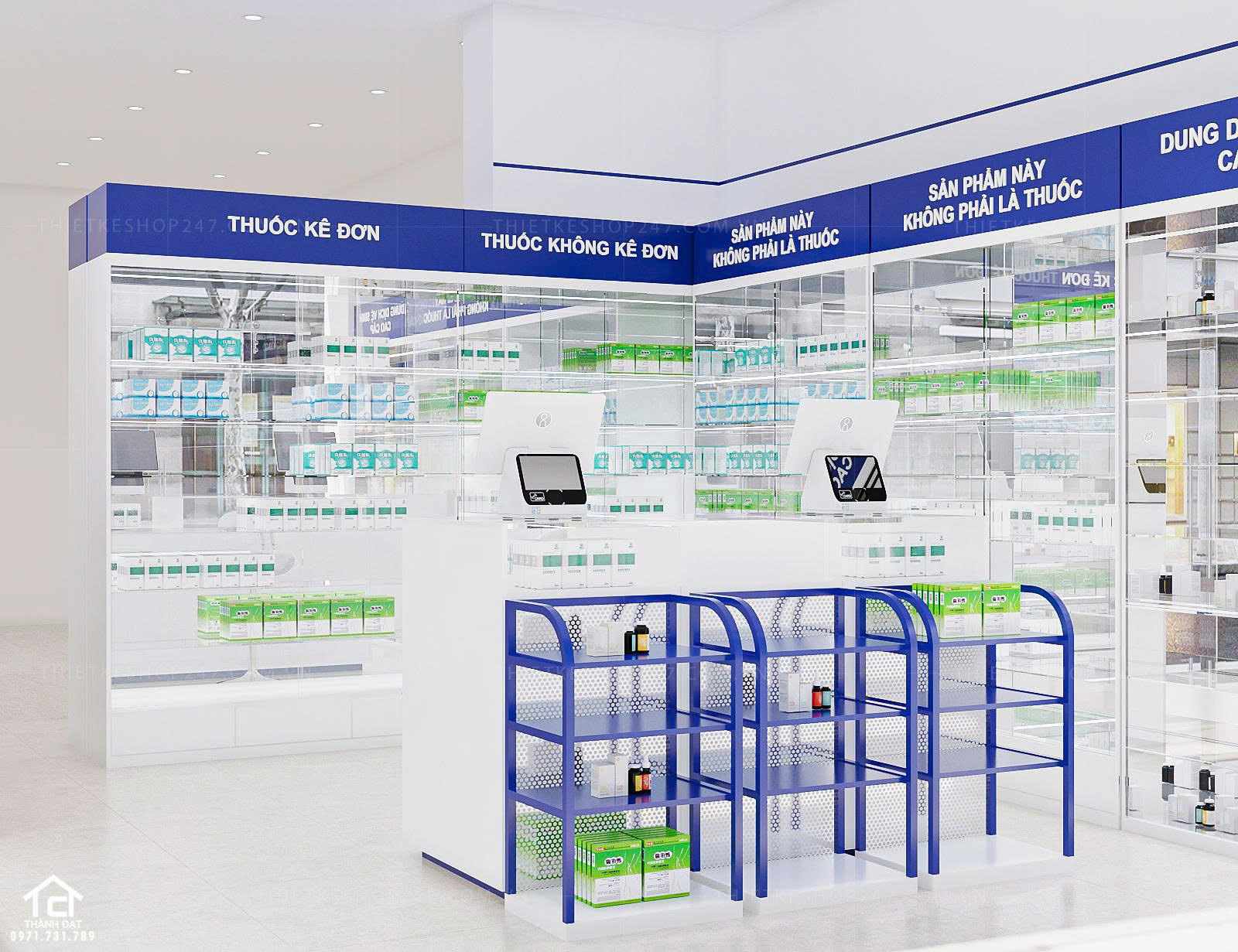 thiết kế nhà thuốc đẹp nổi bật