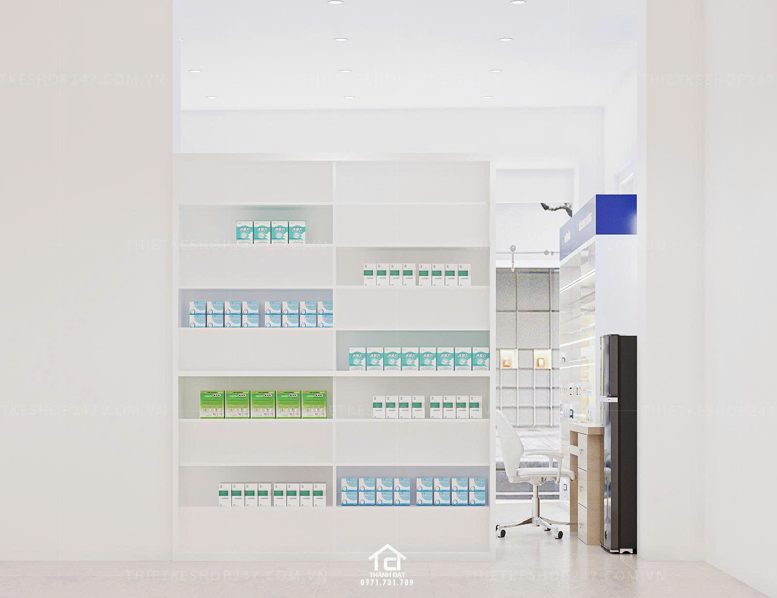 thiết kế nhà thuốc đẹp thu hút