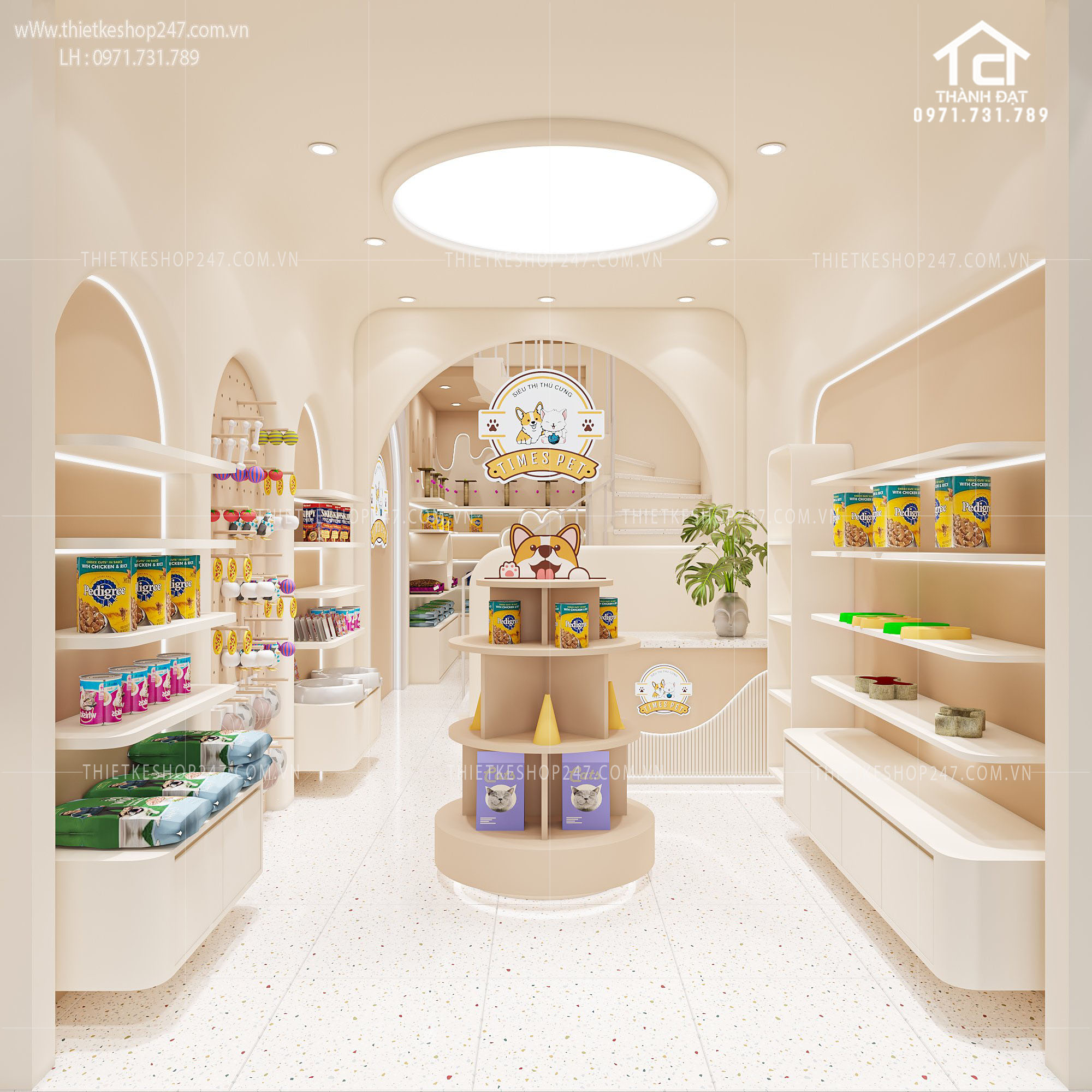 thiết kế pet shop đẹp dễ thương