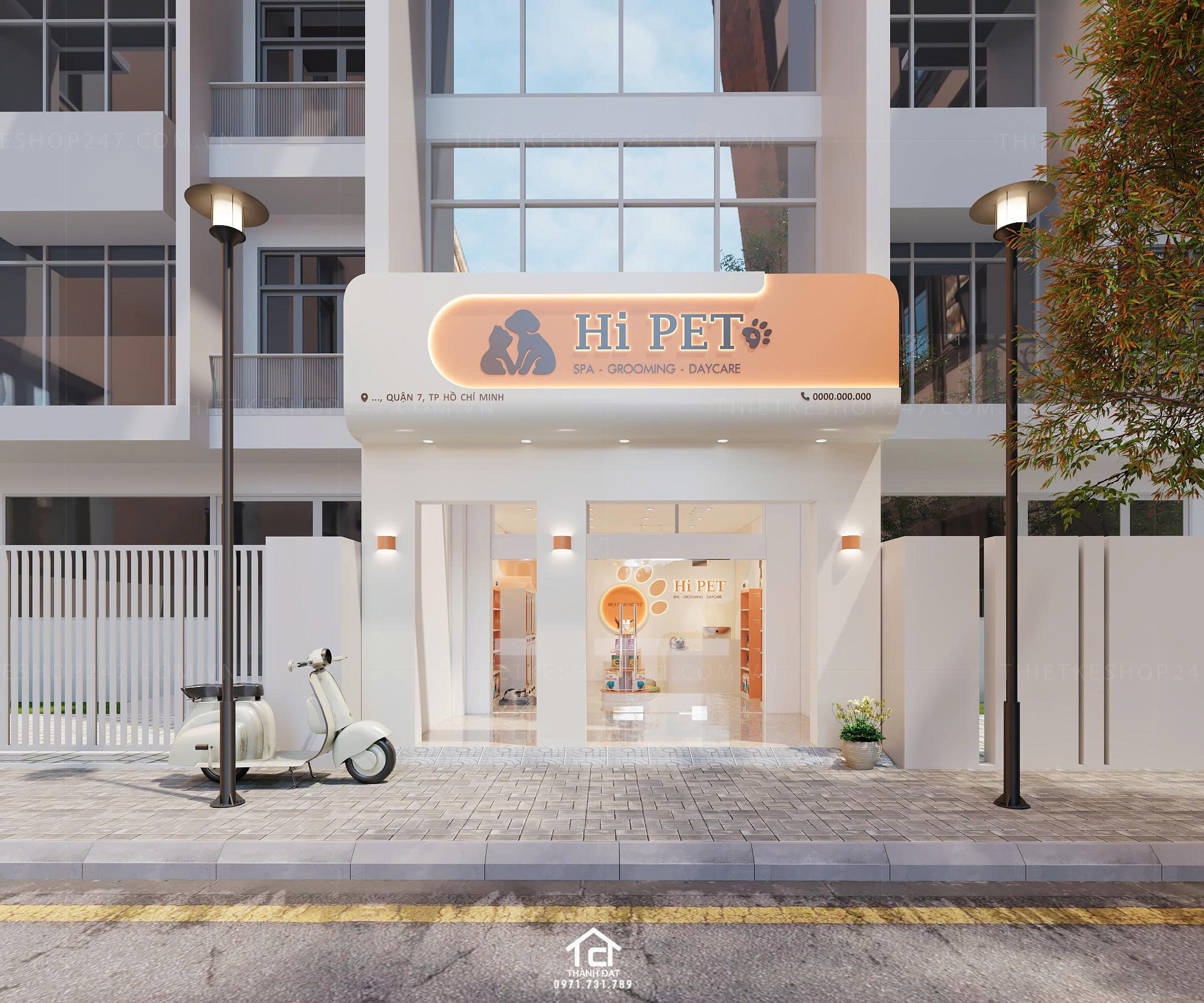 thiết kế pet shop đẹp hiện đại