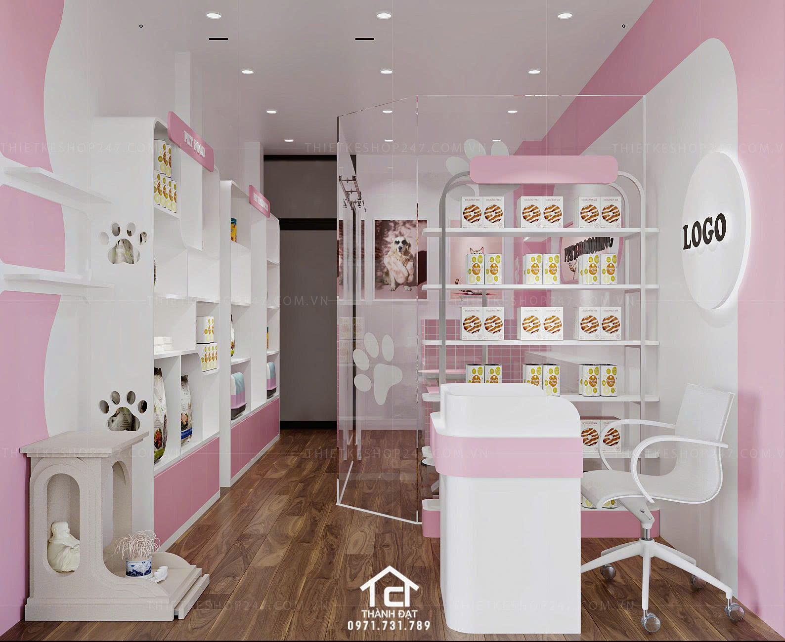 thiết kế pet shop đẹp hiện đại