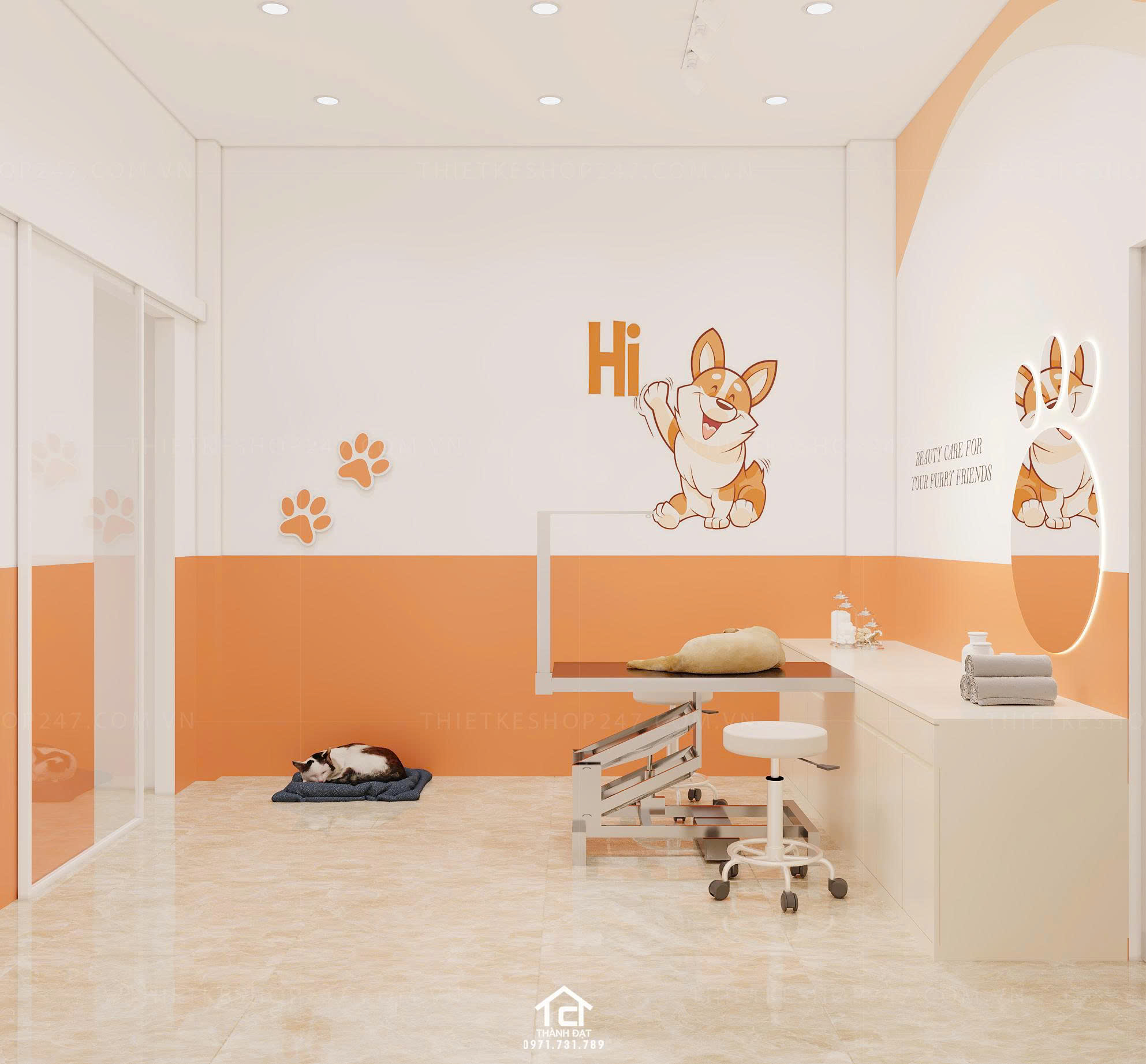 thiết kế pet shop đẹp lung linh