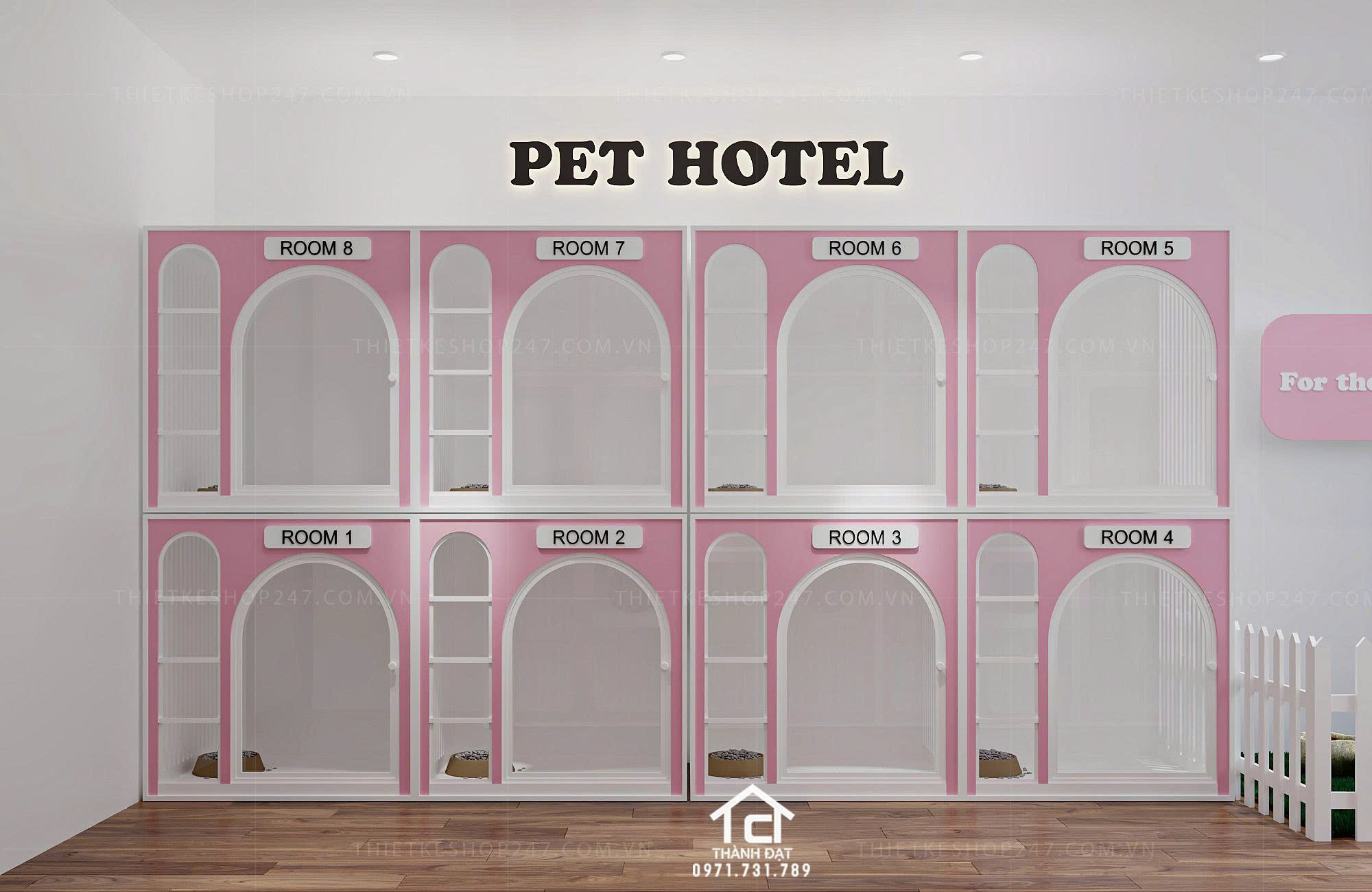 thiết kế pet shop đẹp màu sắc