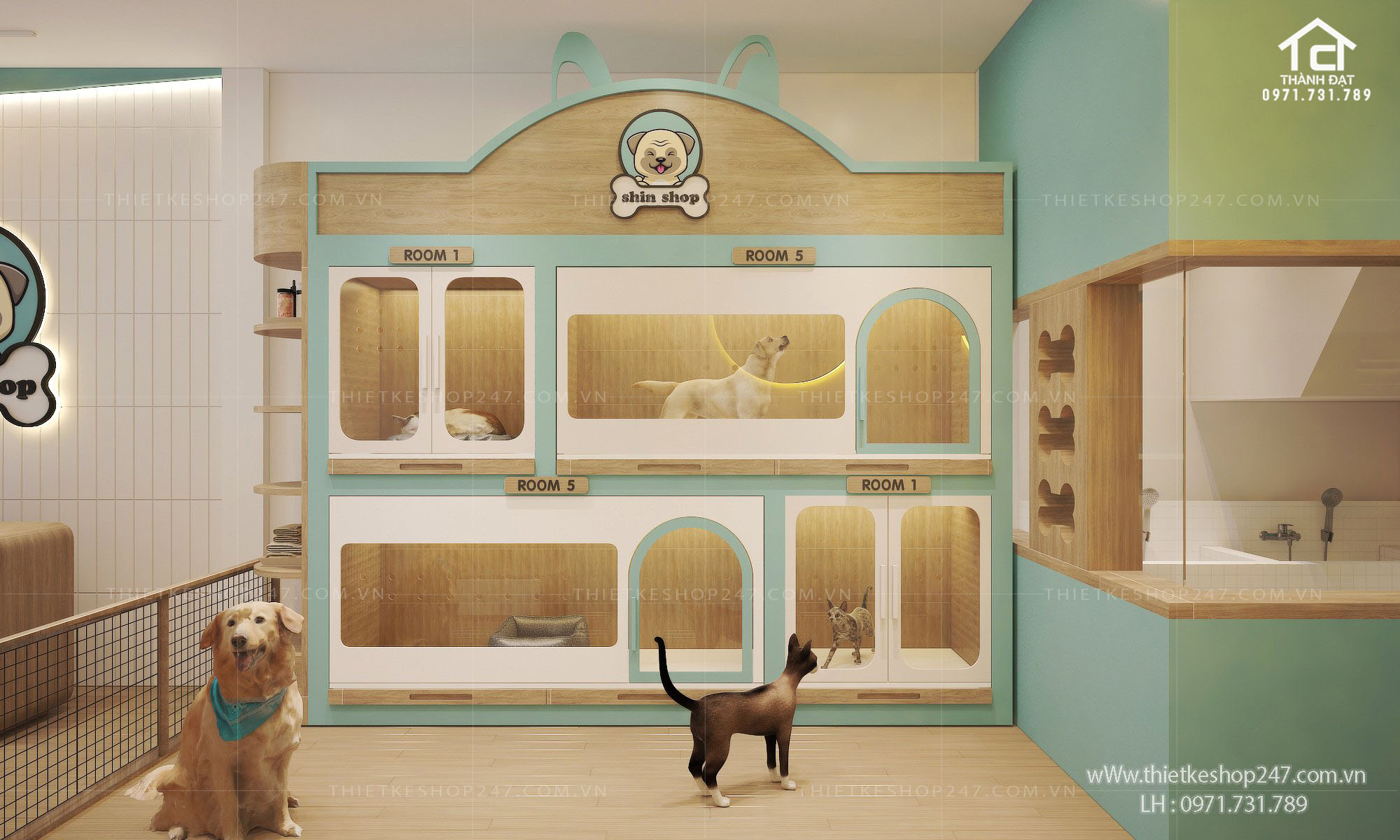 thiết kế pet shop đẹp nổi bật