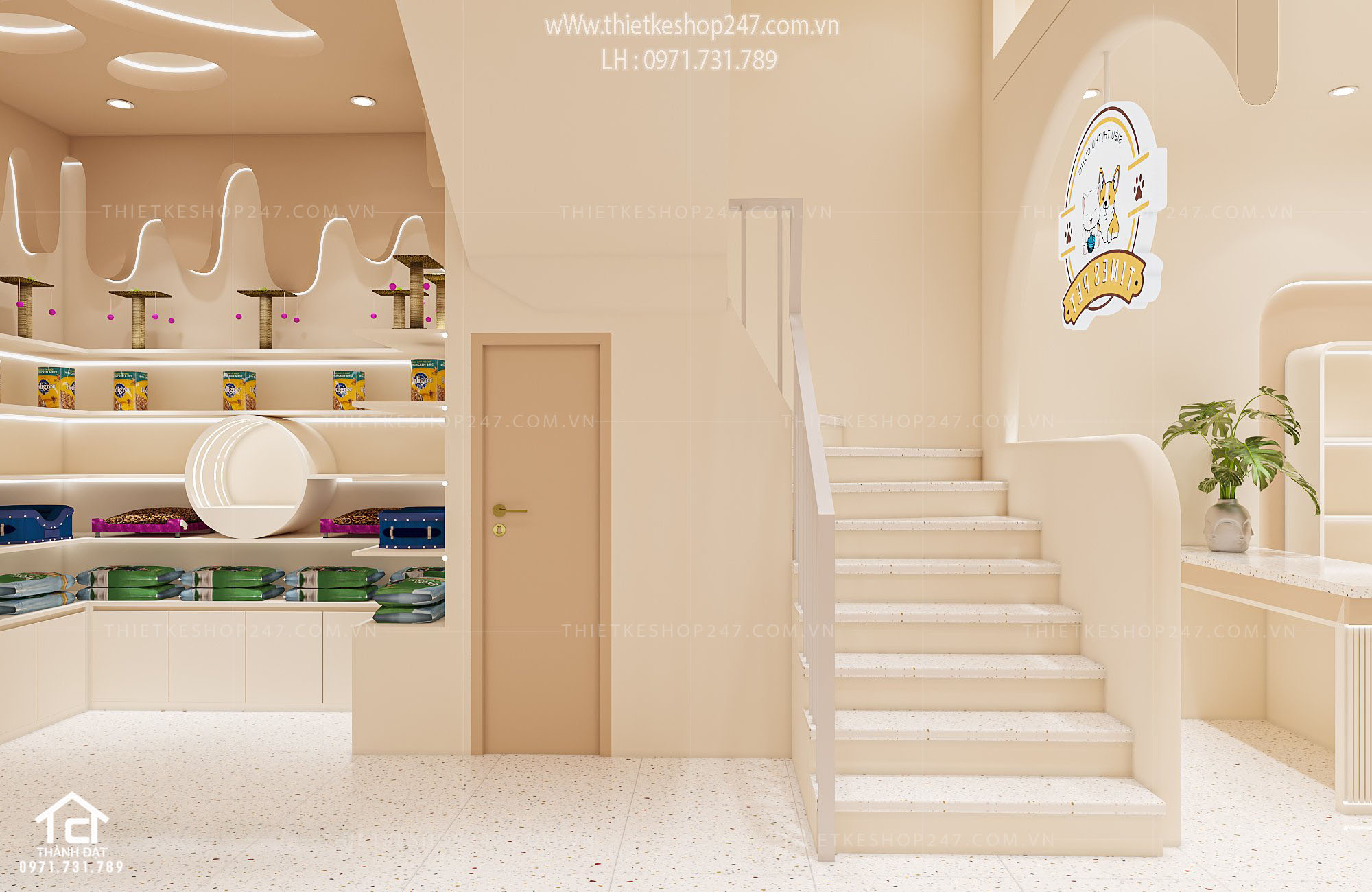 thiết kế pet shop đẹp nhỏ xinh