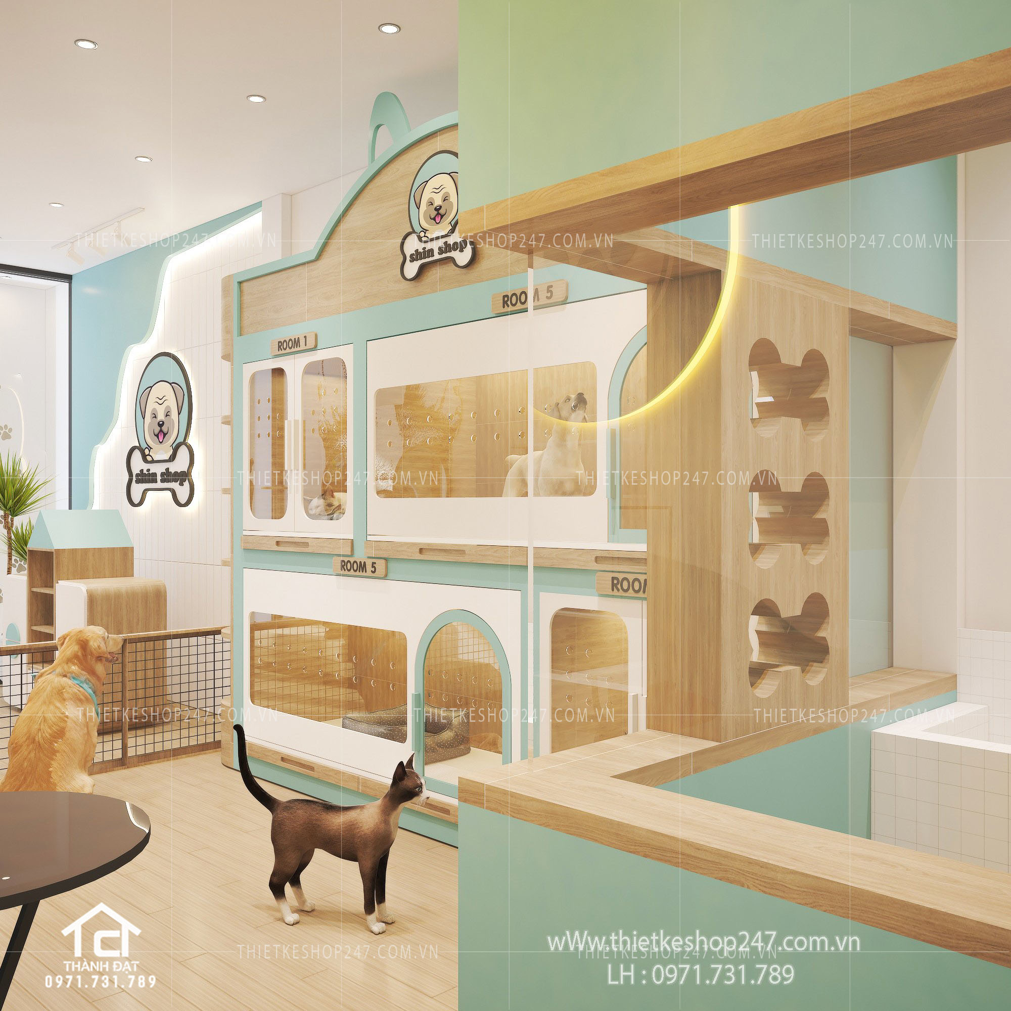 thiết kế pet shop đẹp trẻ trung