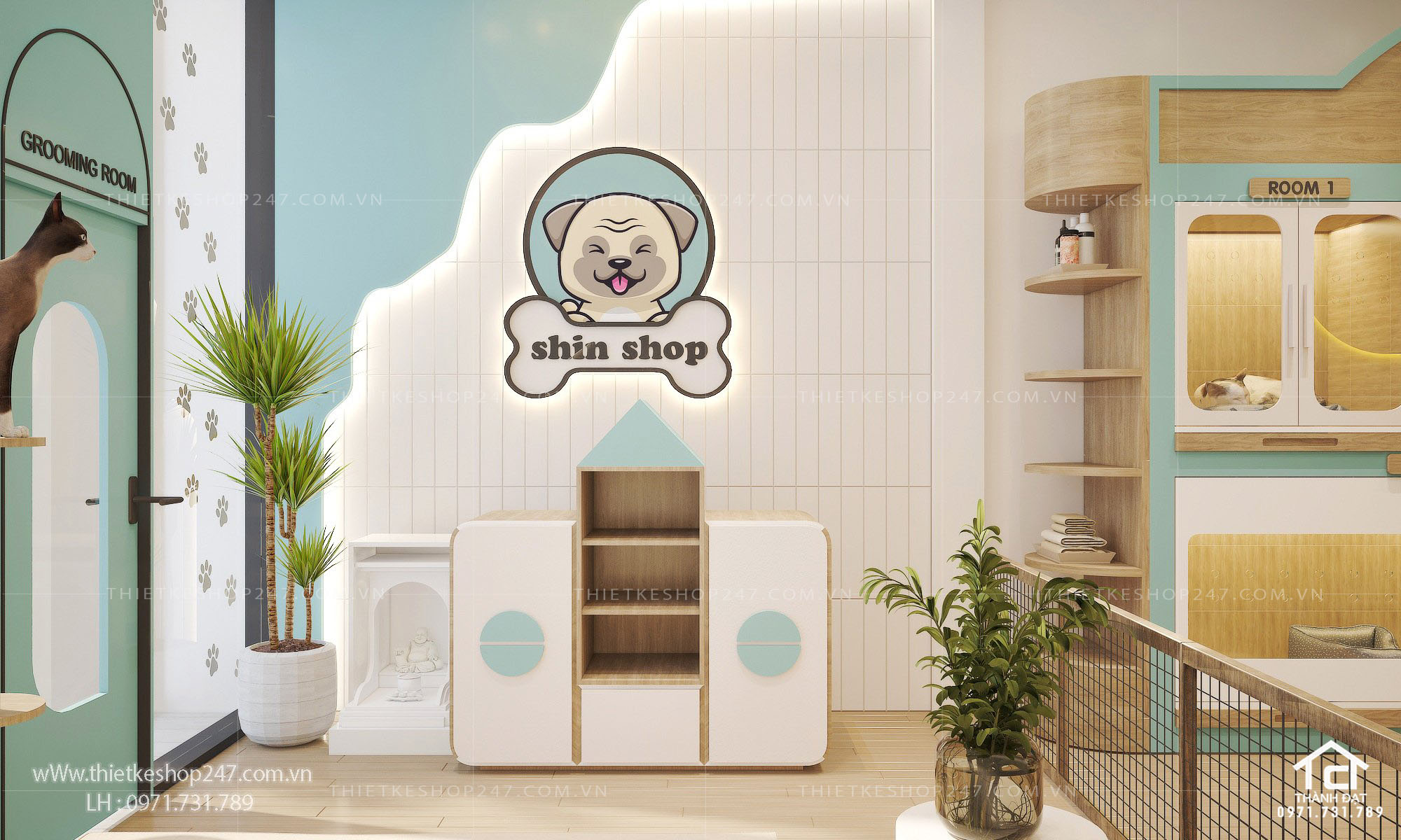 thiết kế pet shop đẹp và sang