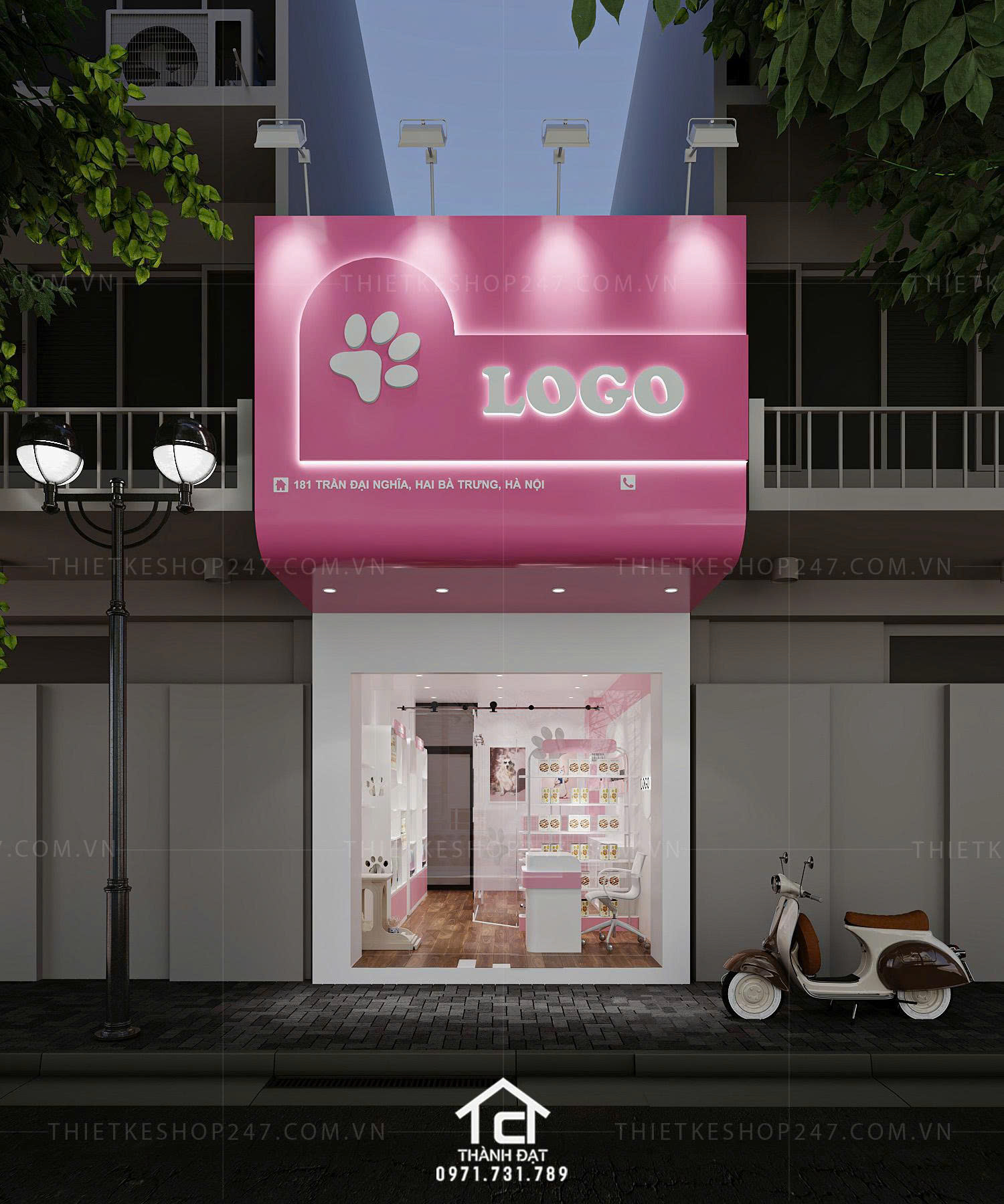 thiết kế pet shop đẹp