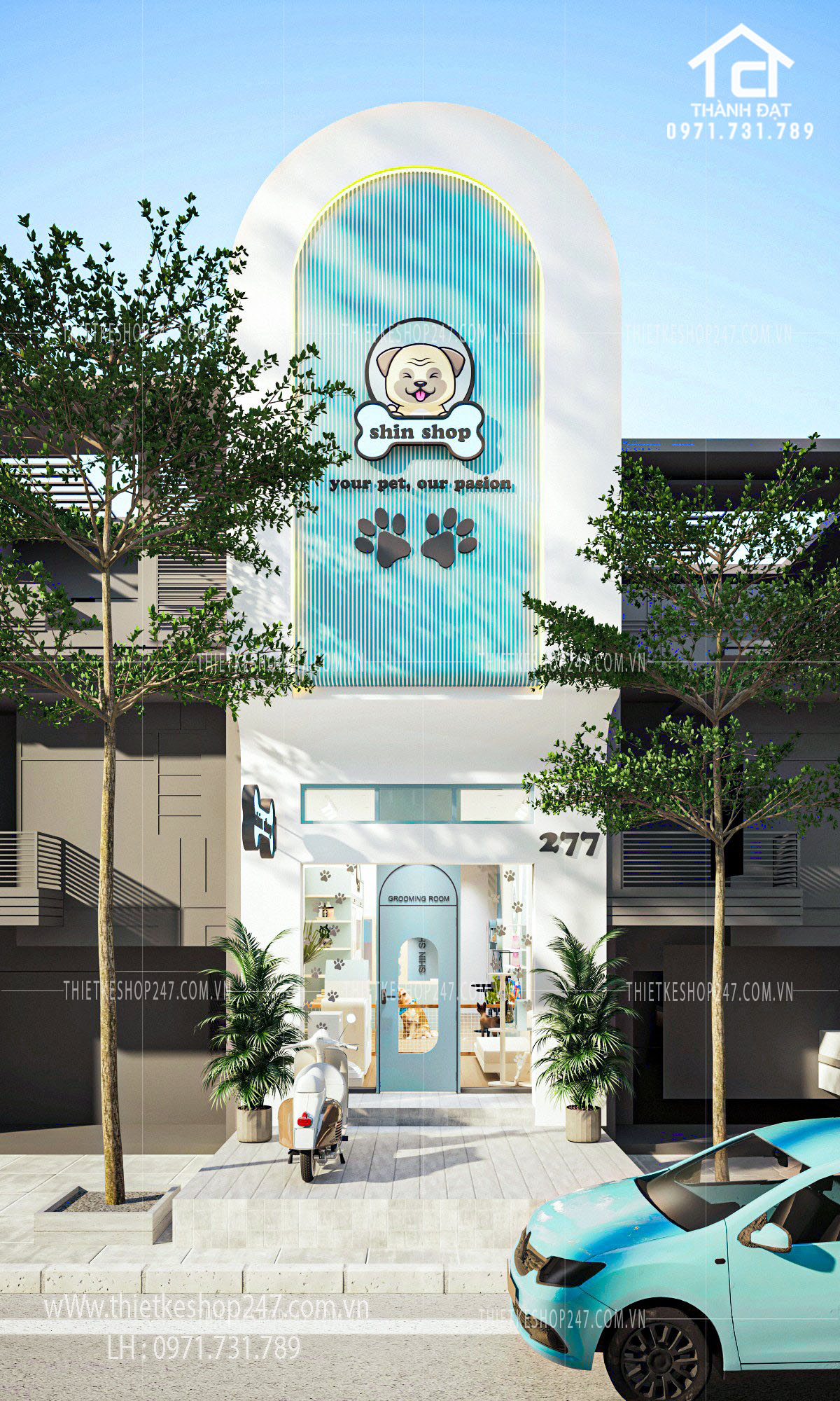 thiết kế pet shop đẹp