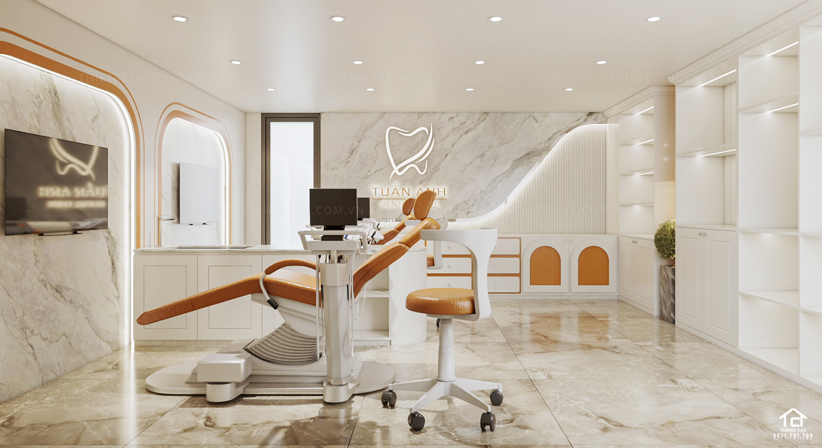 thiết kế phòng khám nha khoa đẹp bắt mắt