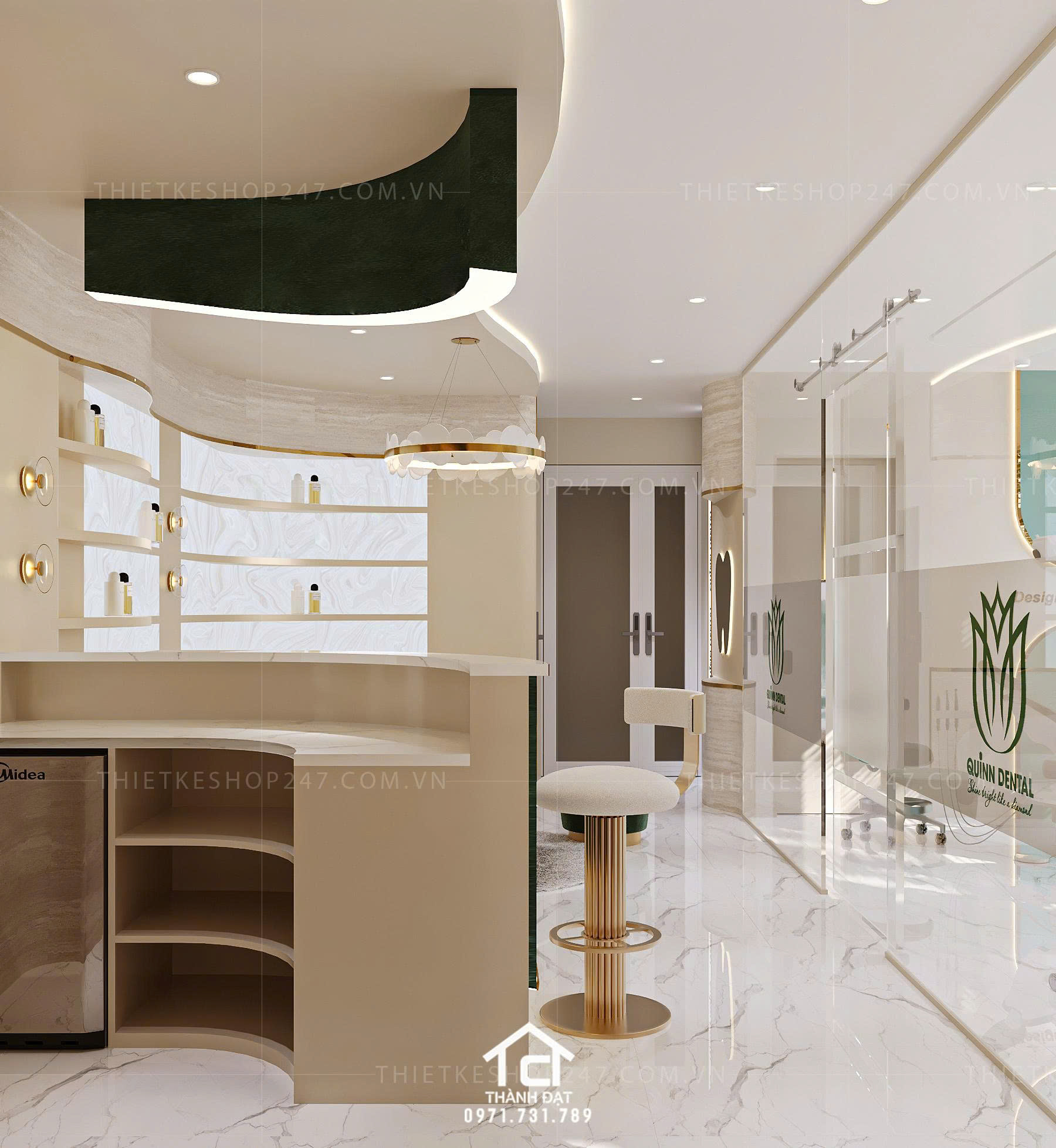 thiết kế phòng khám nha khoa đẹp hiện đại