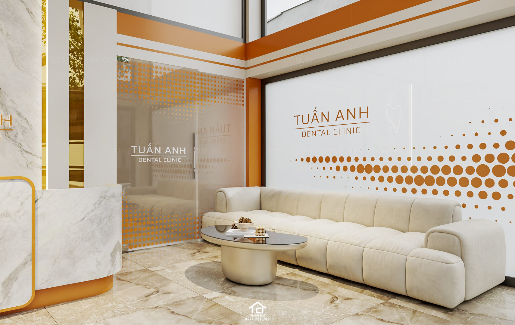 thiết kế phòng khám nha khoa đẹp năng động