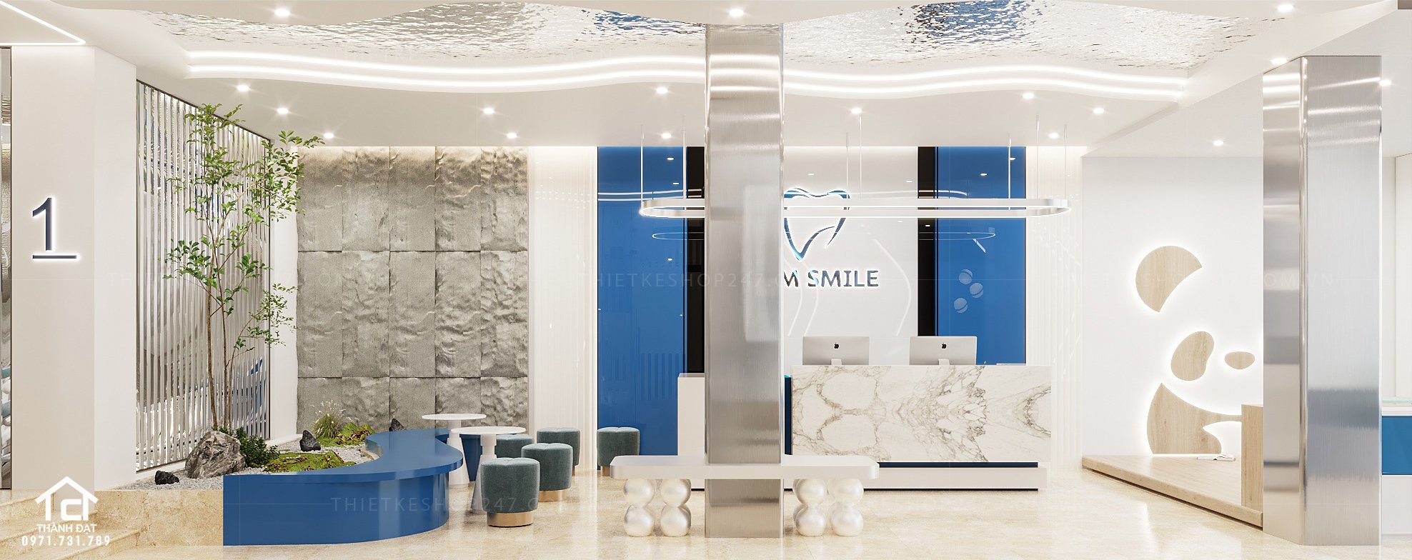 thiết kế phòng khám nha khoa đẹp năng động