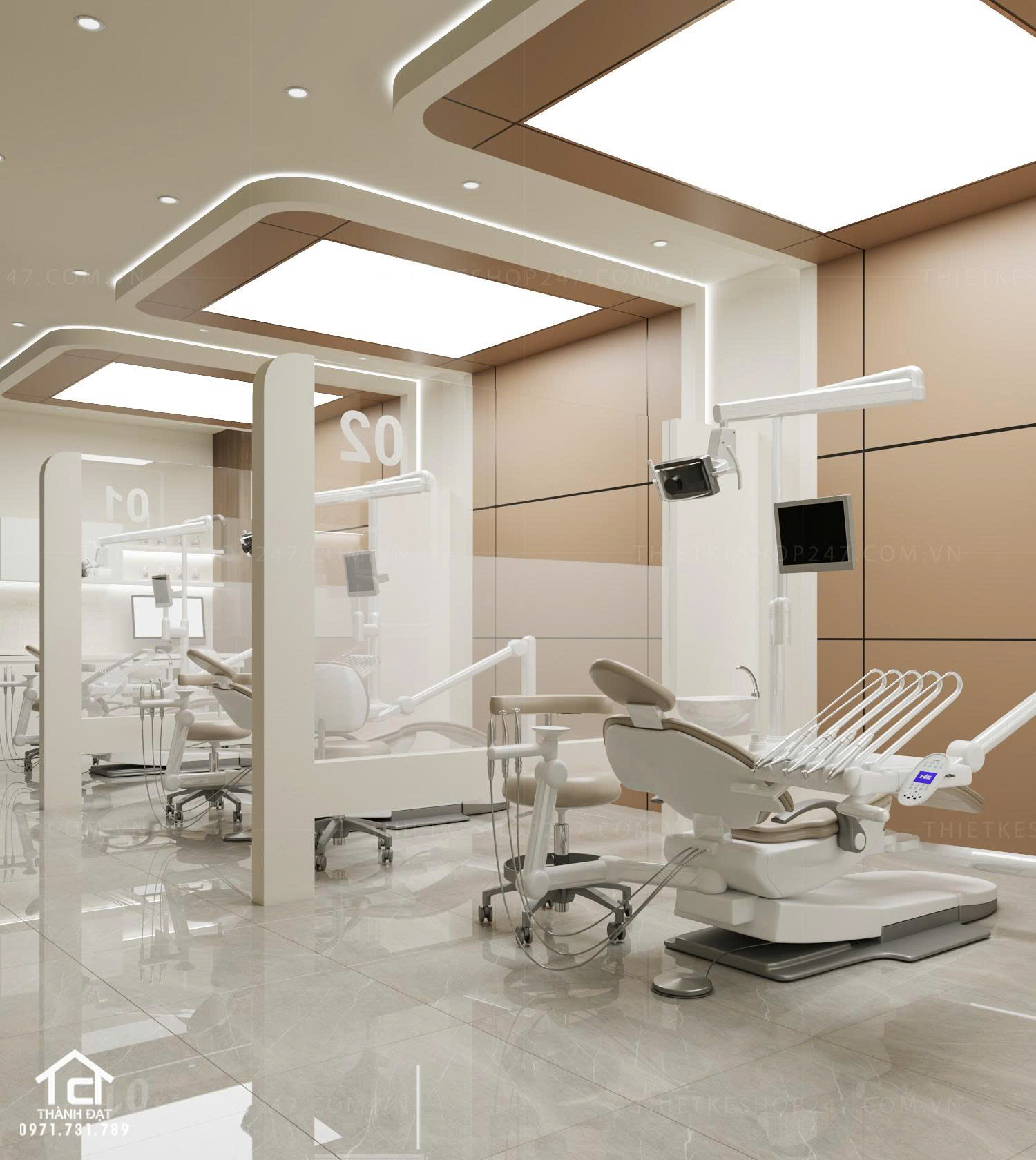 Thiết kế phòng khám nha khoa đẹp lung linh