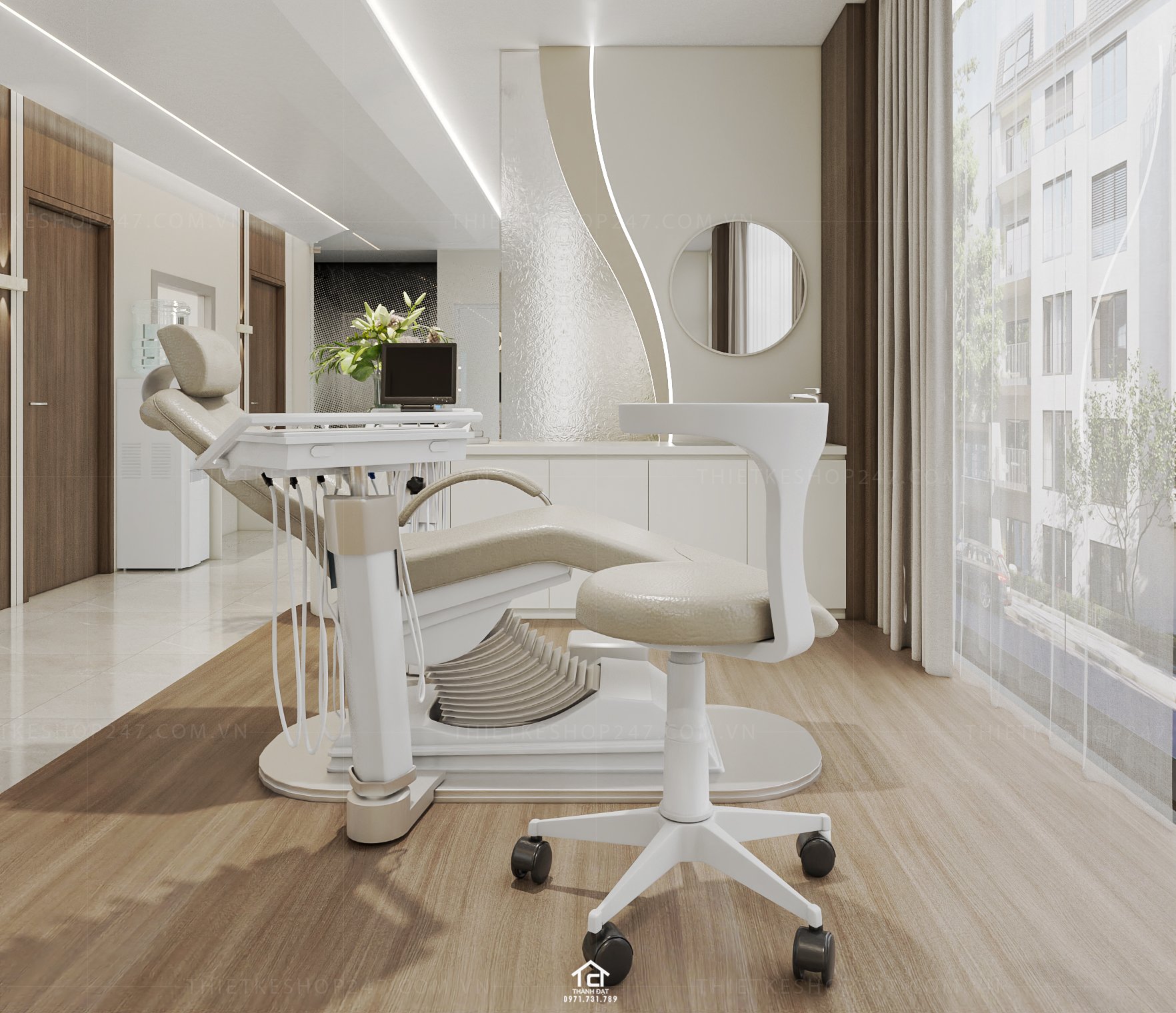 thiết kế phòng khám nha khoa đẹp sang chảnh