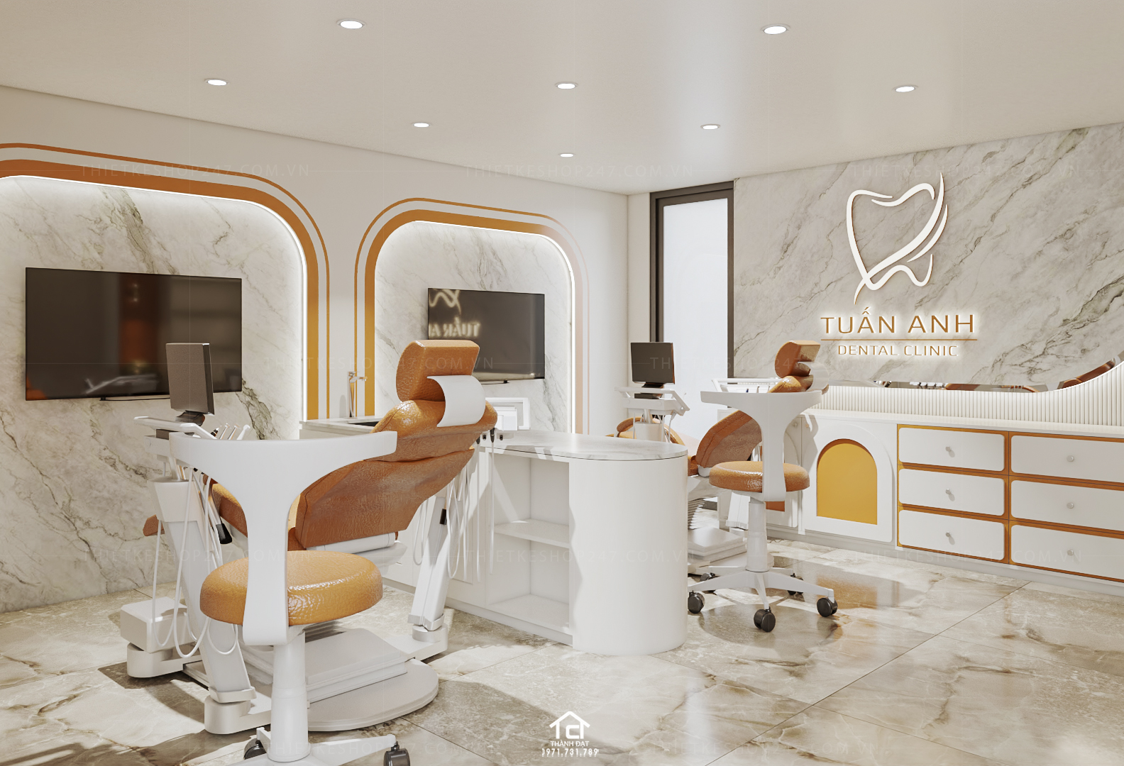 thiết kế phòng khám nha khoa đẹp sinh động