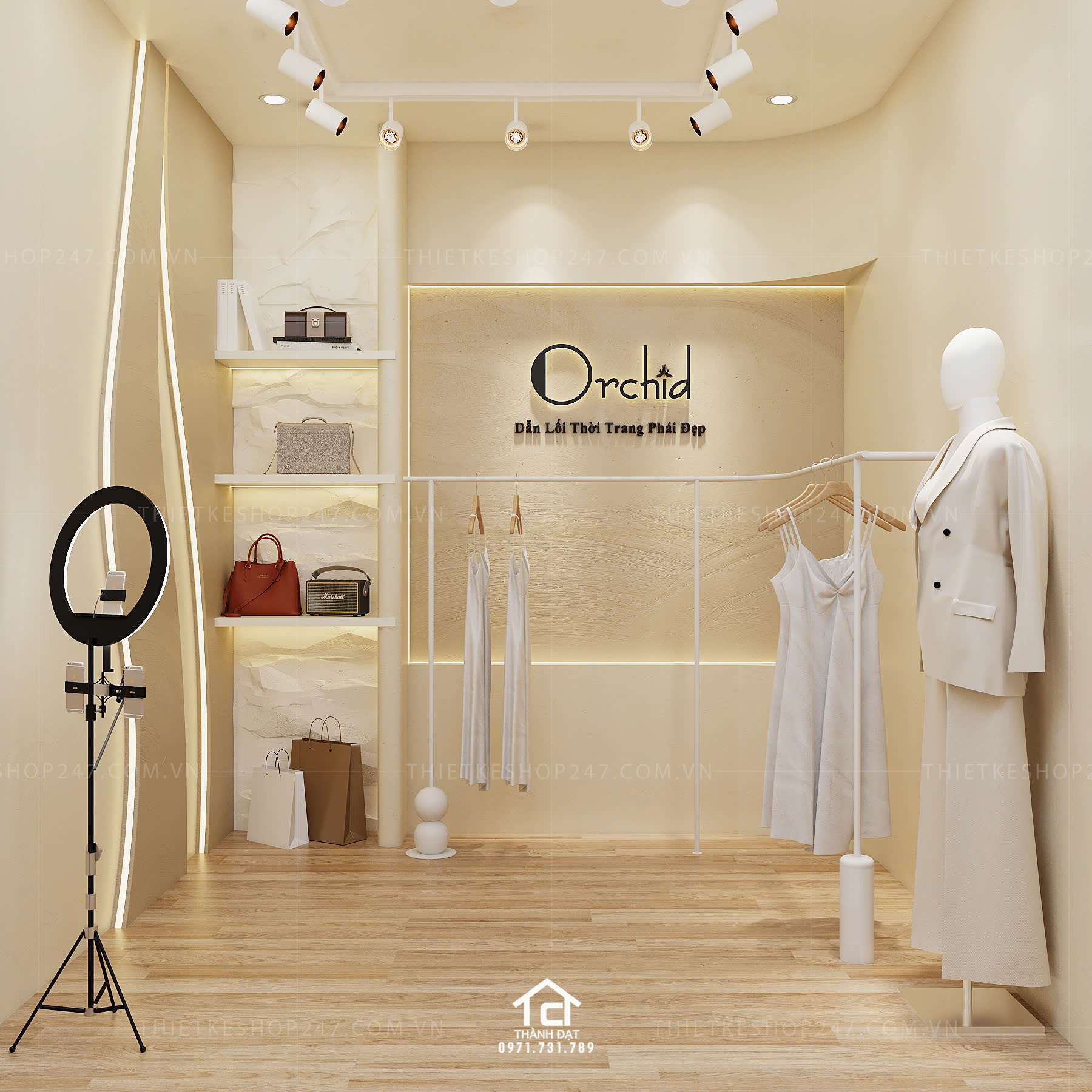 thiết kế vách live stream đẹp ấn tượng