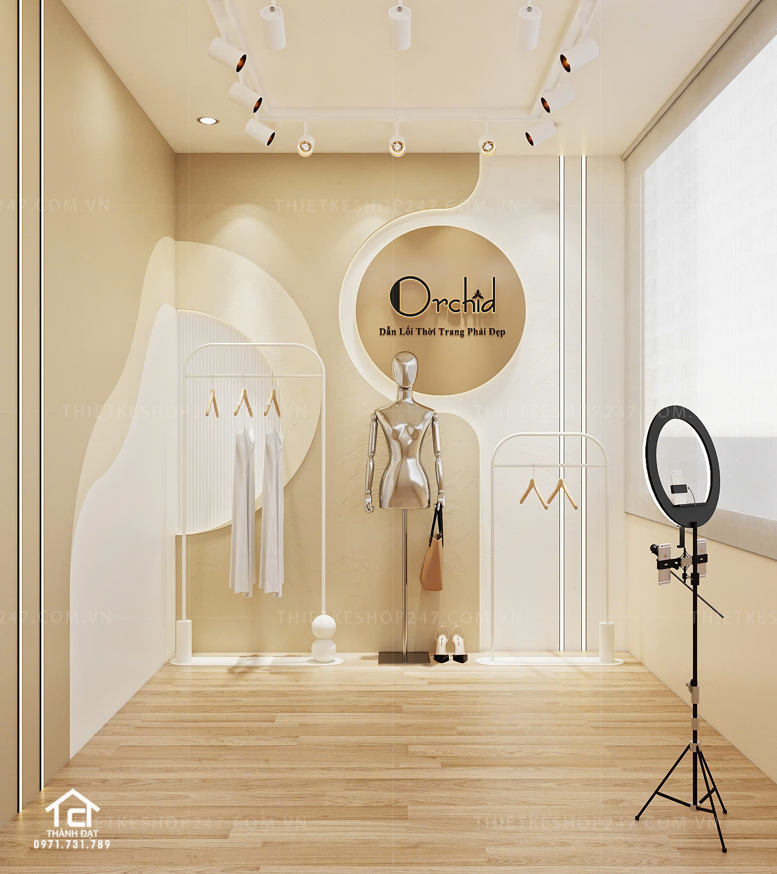 thiết kế vách live stream đẹp lung linh