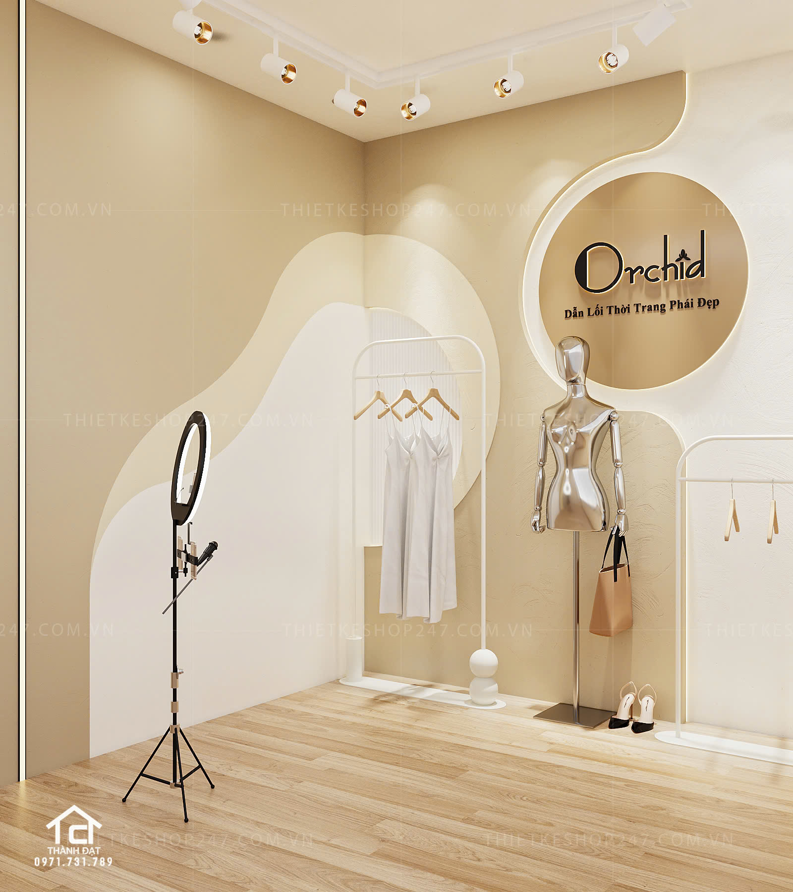 thiết kế vách live stream đẹp năng động