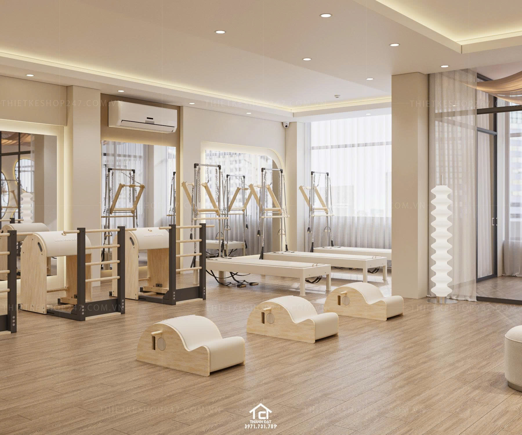 thiết kế phòng tập yoga đẹp ấn tượng