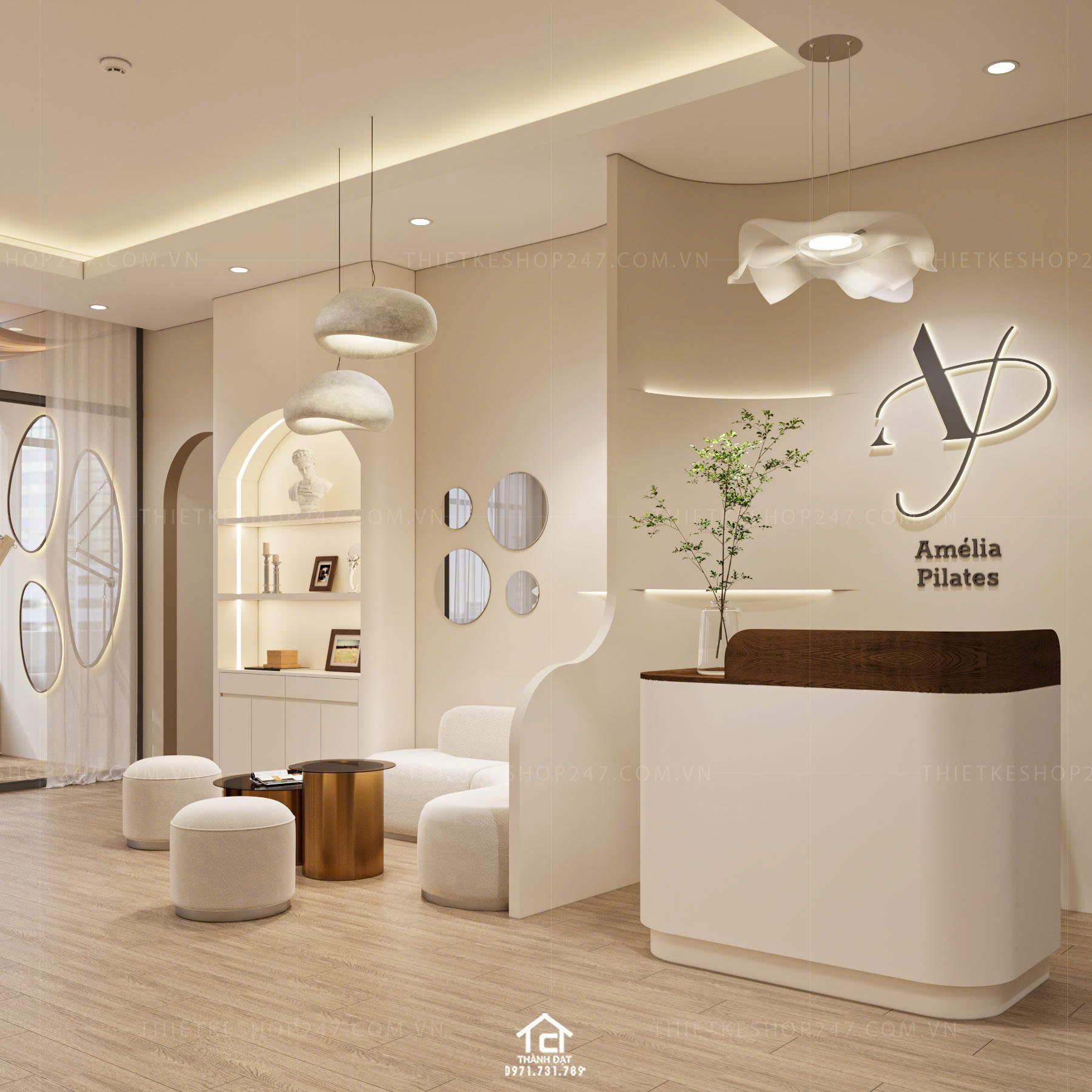 thiết kế phòng tập yoga đẹp năng động