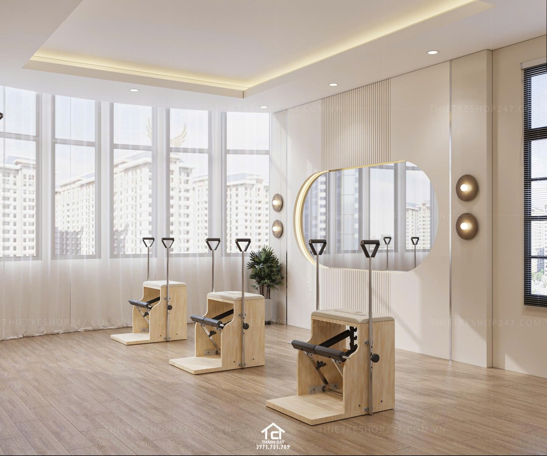 Thiết kế phòng tập Yoga đẹp sang chảnh