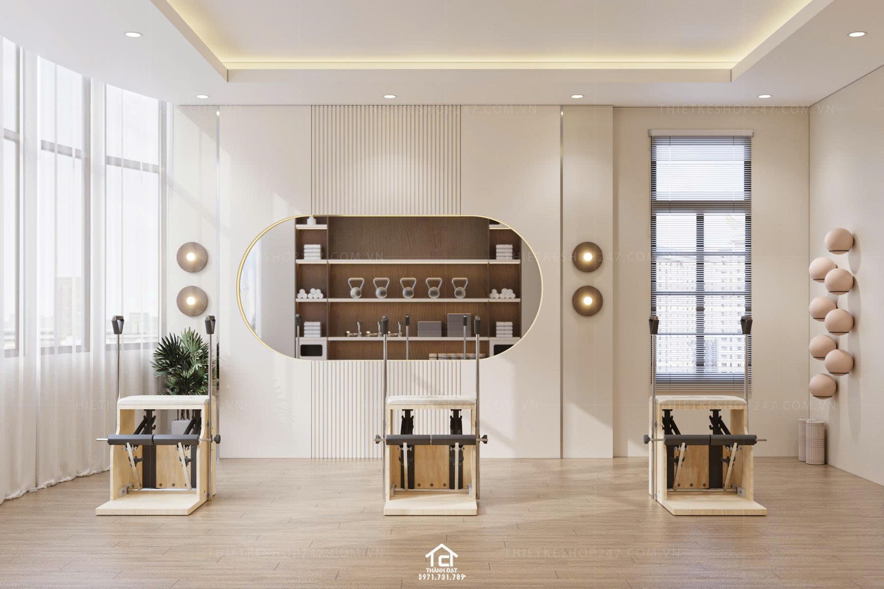 Thiết kế phòng tập Yoga đẹp thu hút