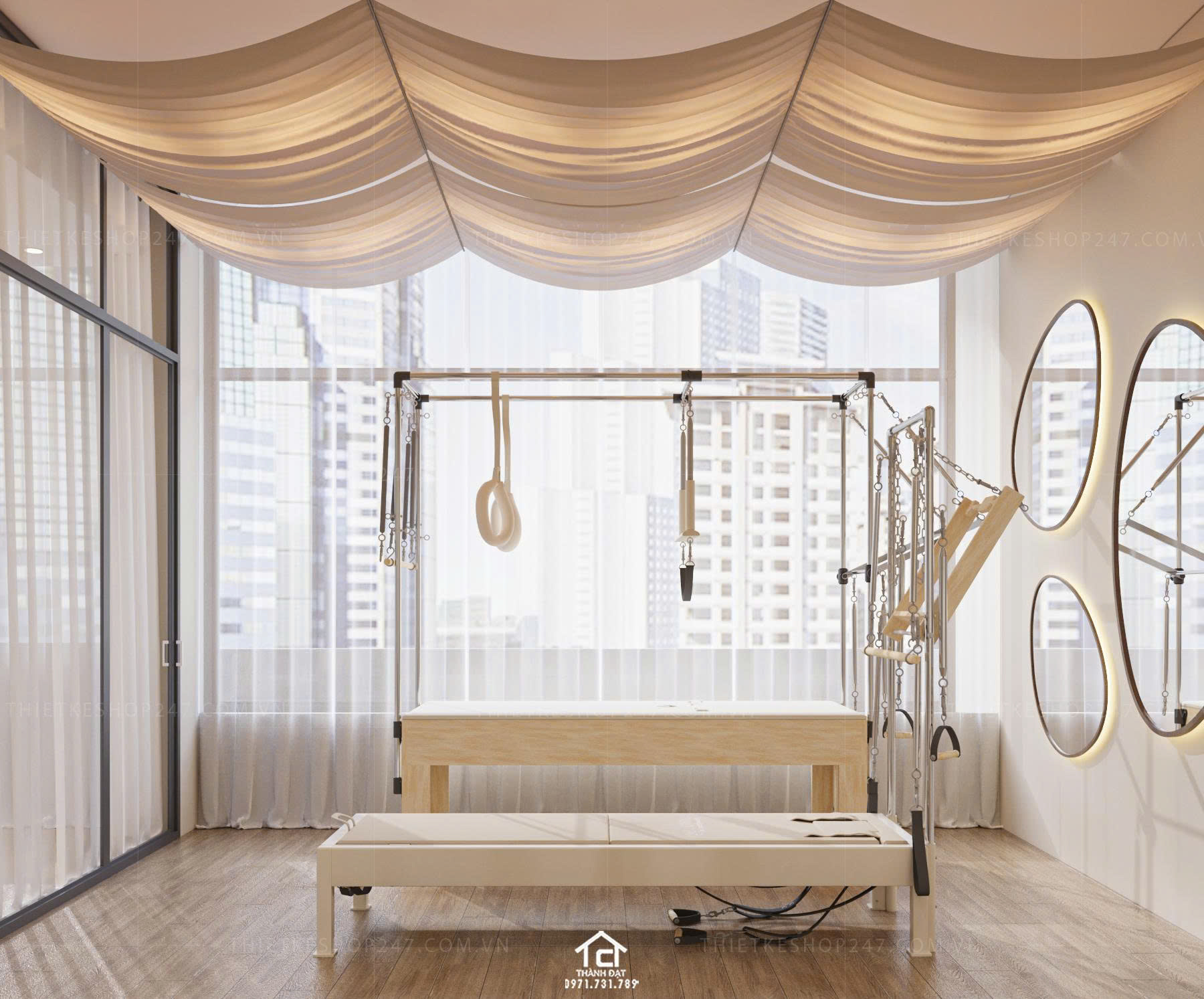 Thiết kế phòng tập Yoga đẹp trẻ trung