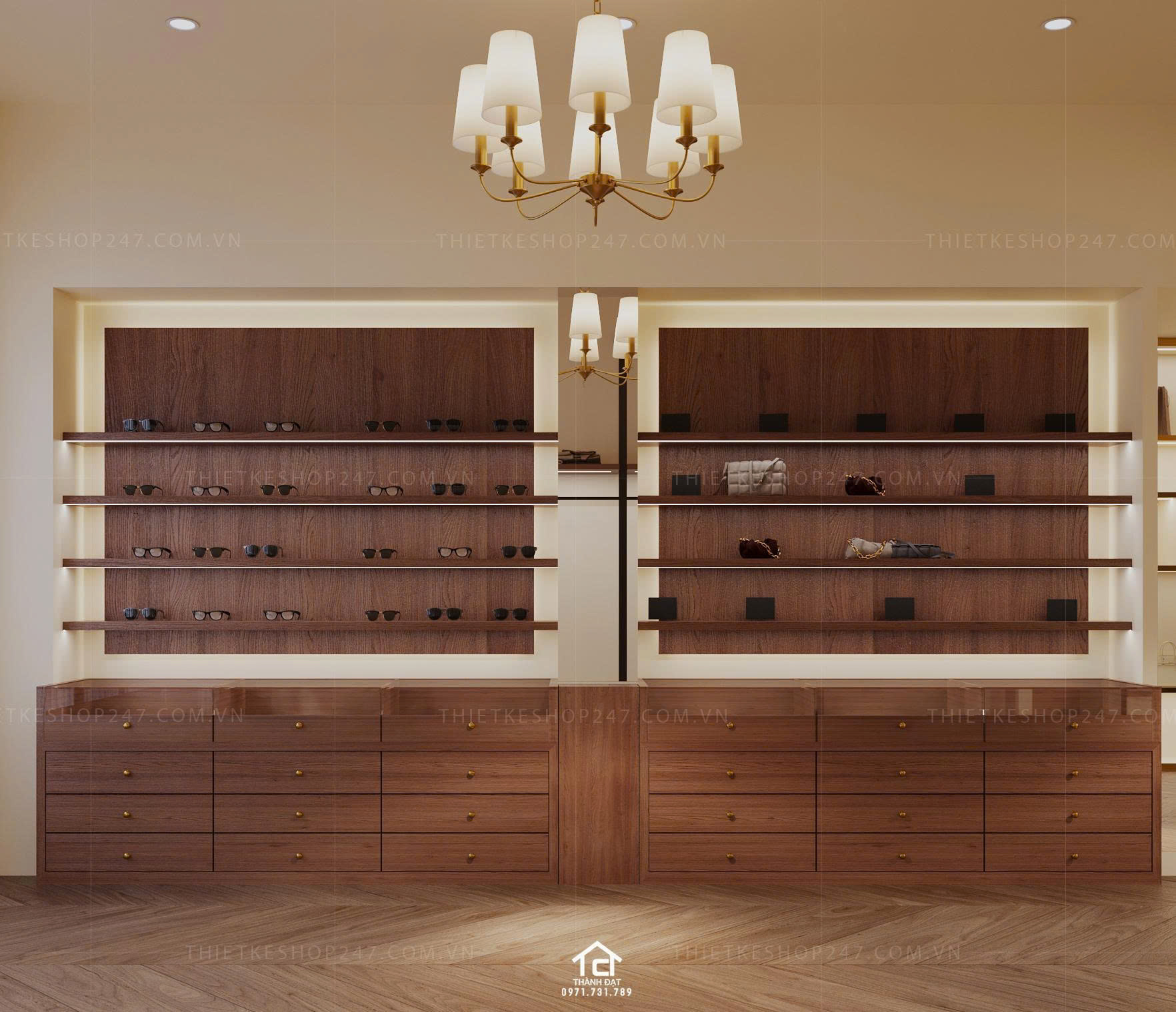 thiết kế phòng trưng bày thời trang đẹp lôi cuốn