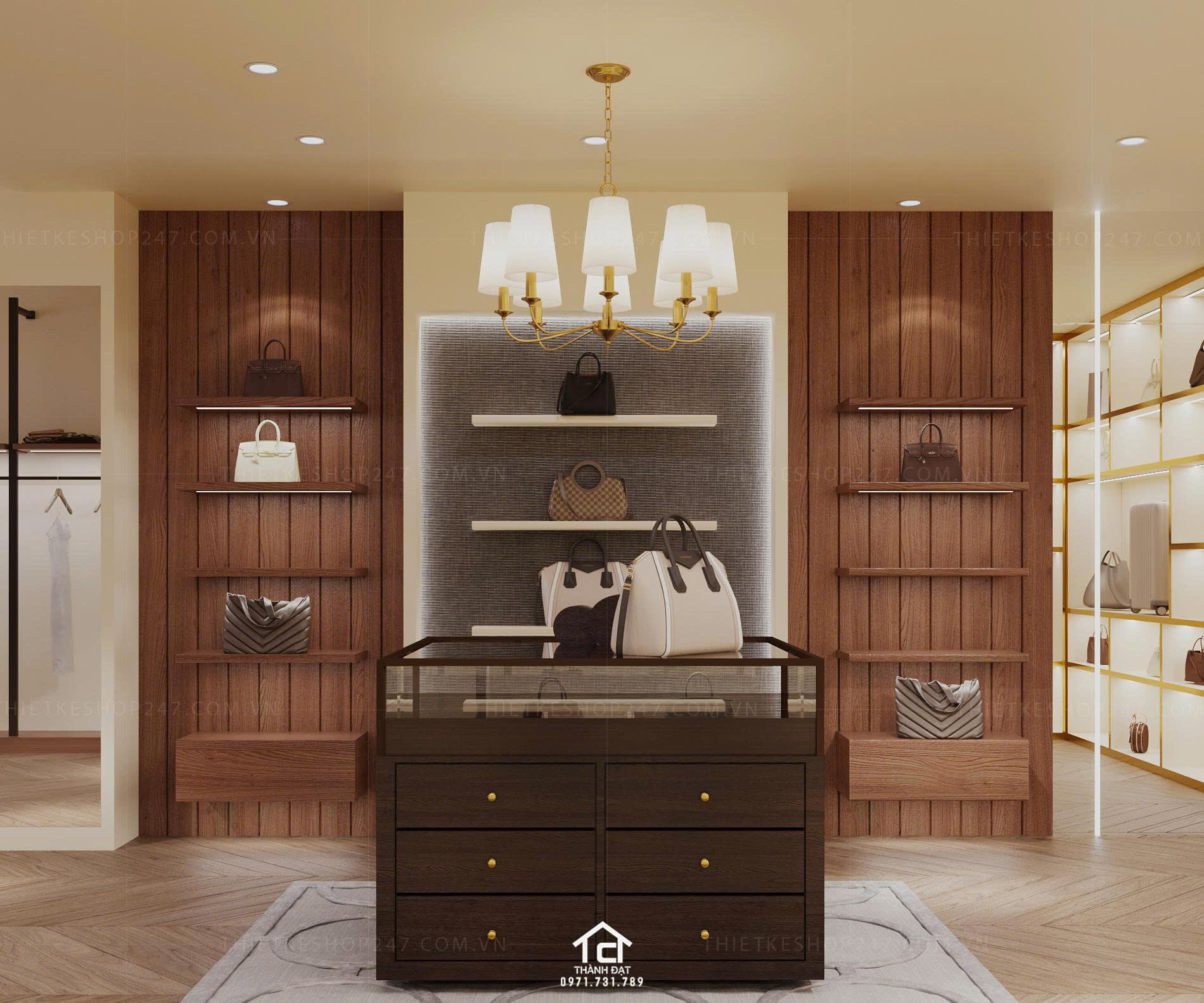 thiết kế phòng trưng bày thời trang đẹp thu hút