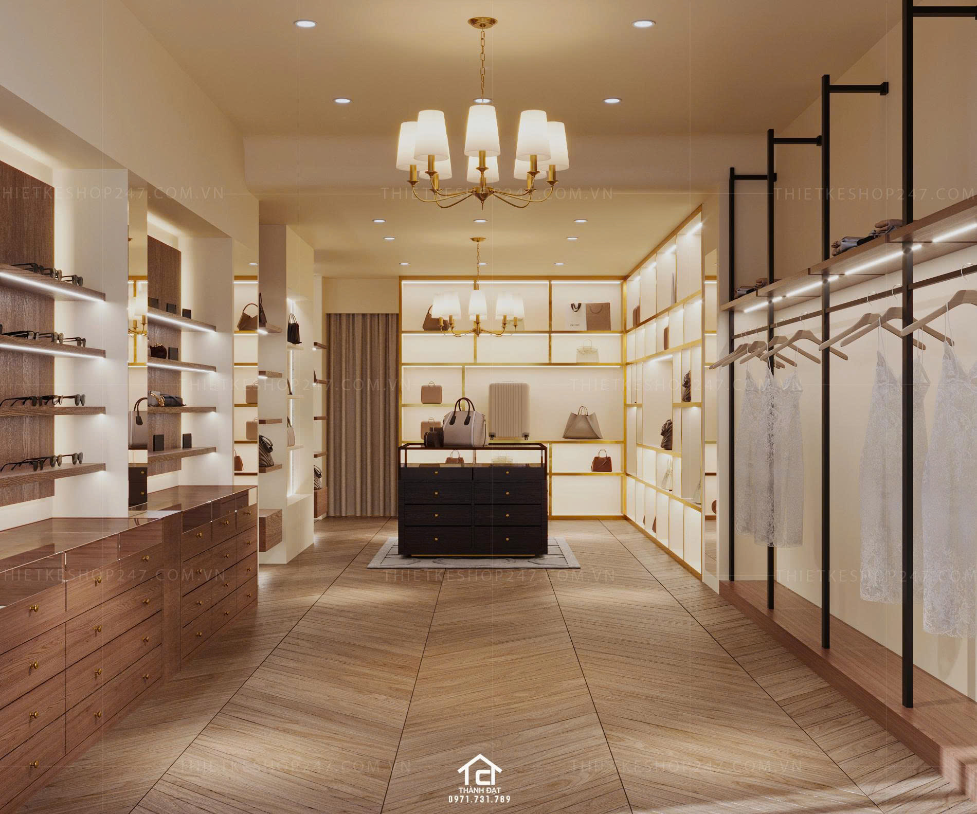 thiết kế phòng trưng bày thời trang đẹp