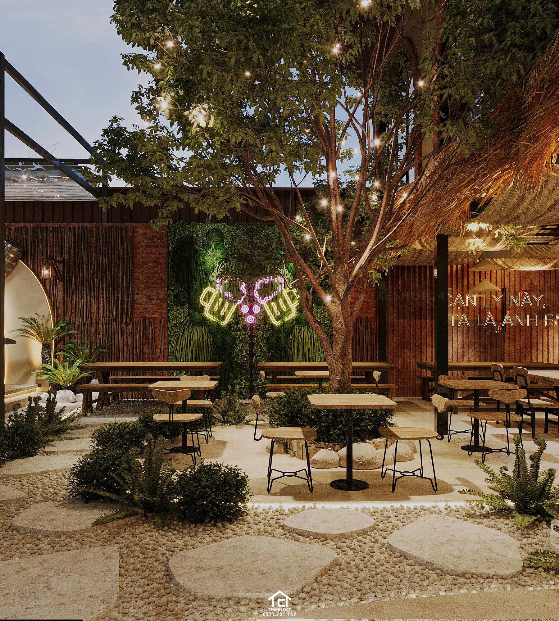 thiết kế quán ăn đẹp ấn tượng