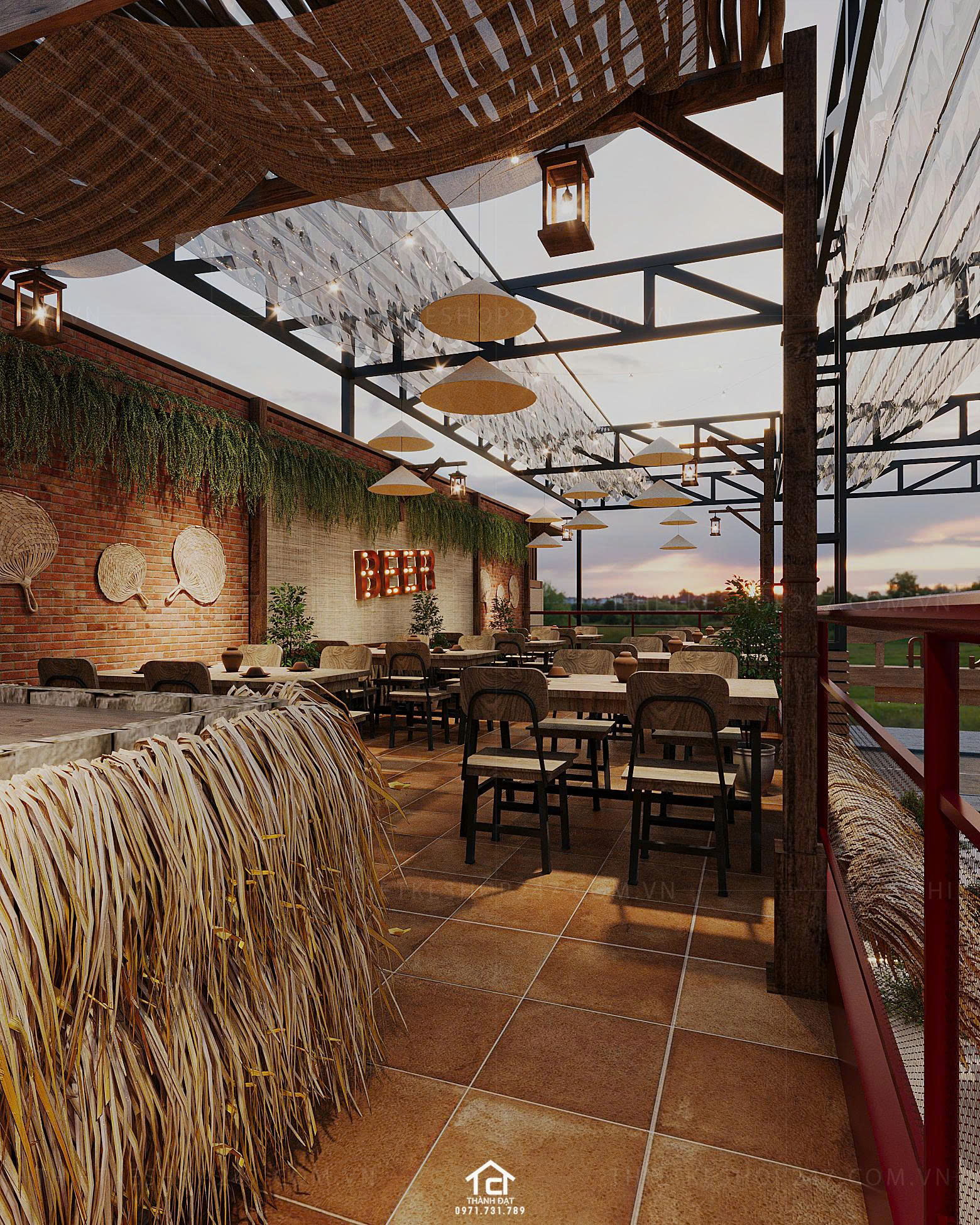 Thiết kế quán ăn đẹp ấn tượng