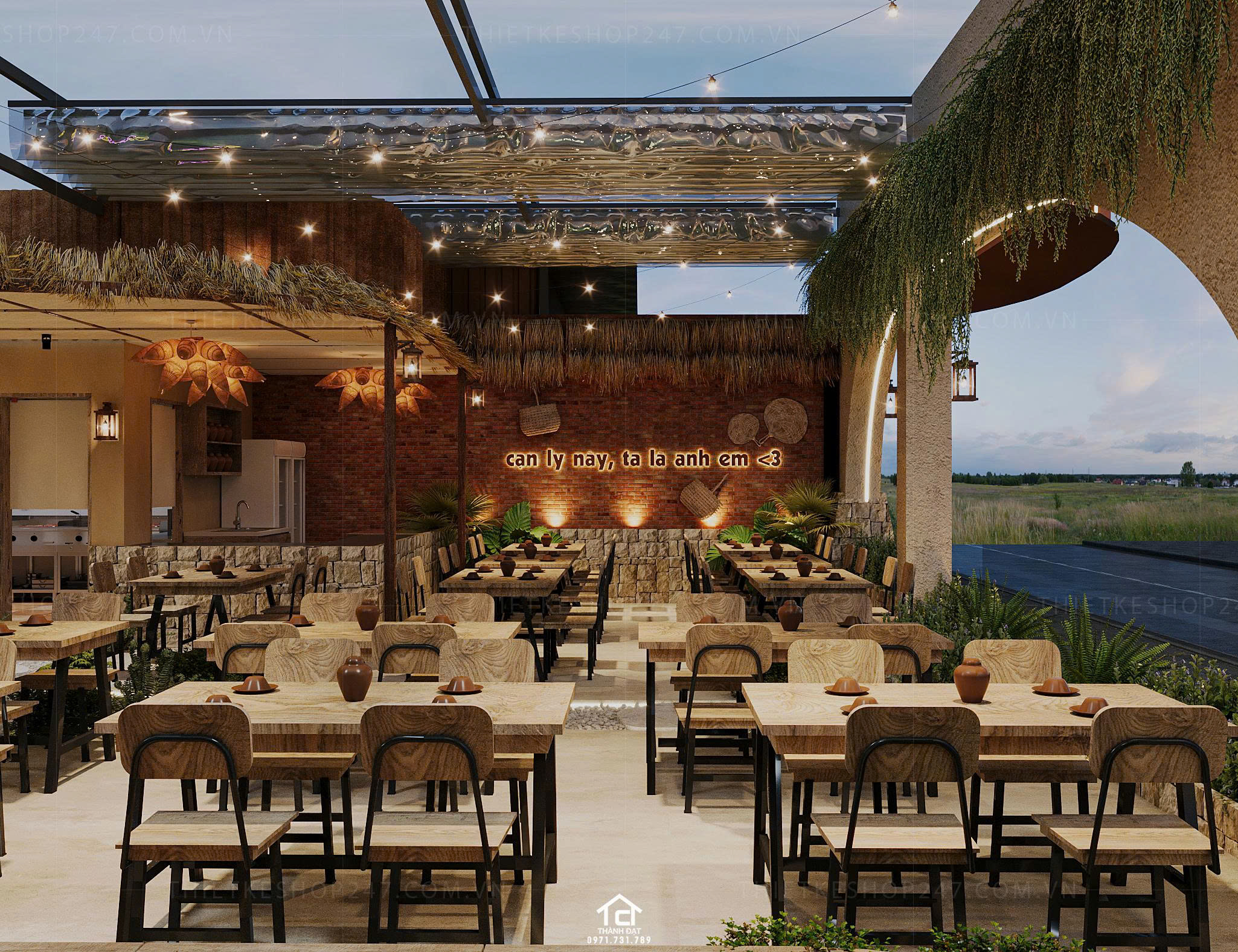 thiết kế quán ăn đẹp bắt mắt